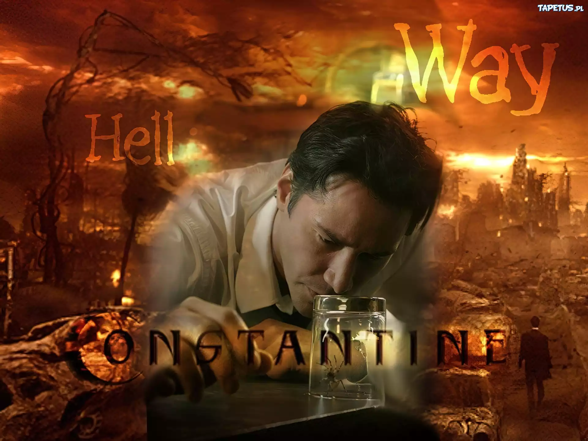Constantine, Keanu Reeves, szklanka