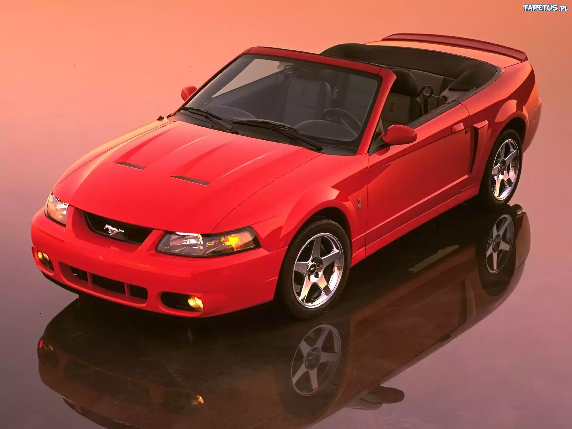 Ford Mustang, Czerwony, Cabrio