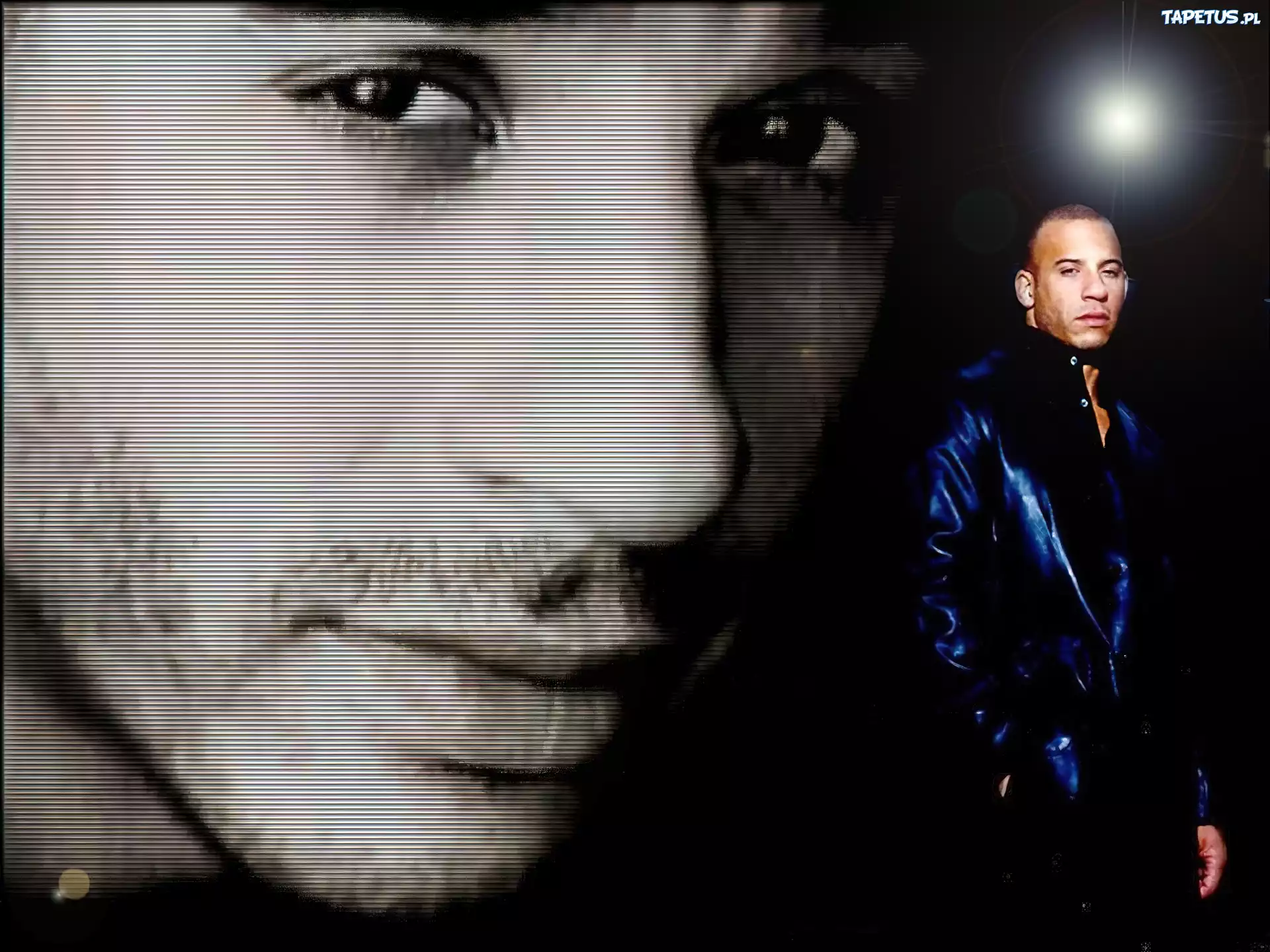 Vin Diesel,twarz, ciemne oczy