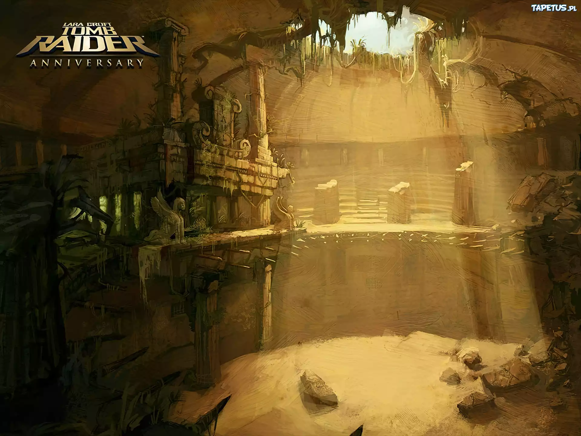 Tomb Raider Anniversary, świątynia, grota, kurhan, światło