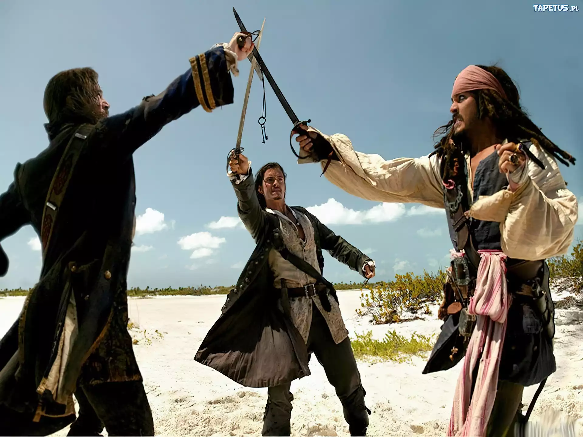 piraci_z_karaibow_2, Orlando Bloom, Johnny Depp, szabla, piraci