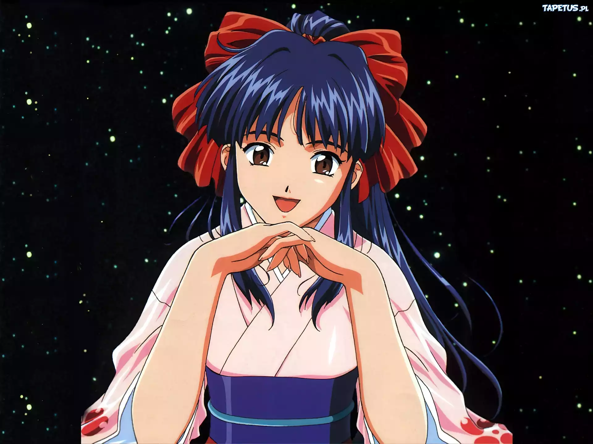Sakura Wars, długie włosy, brązowe oczy