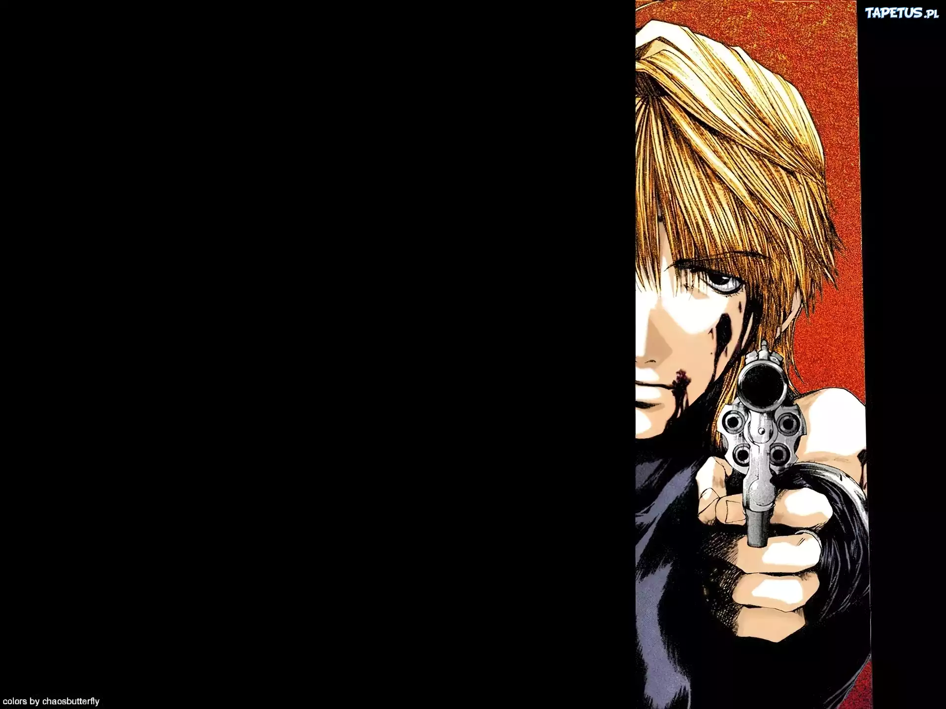 Saiyuki, twarz, pistolet