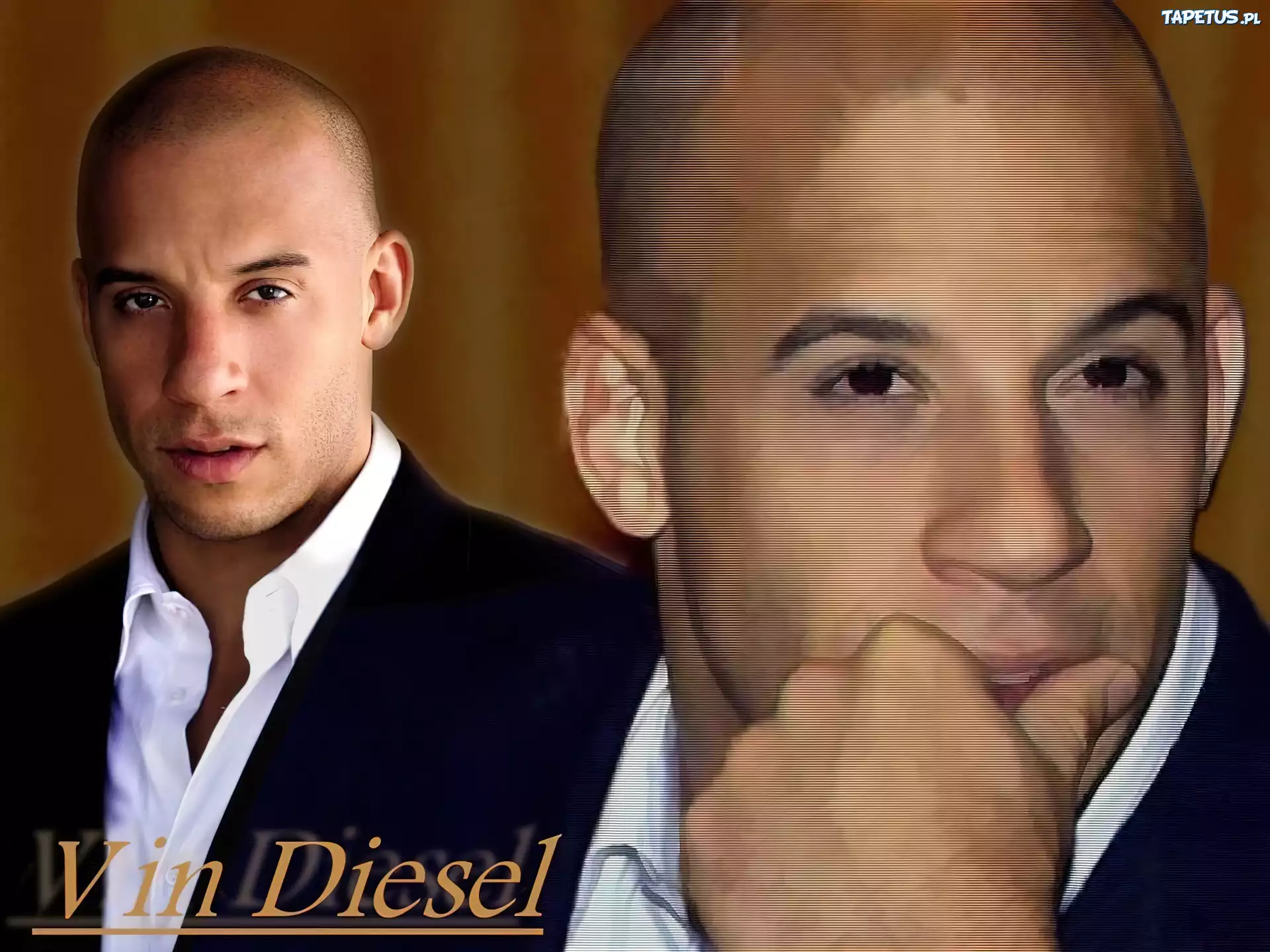 Vin Diesel,biała koszula