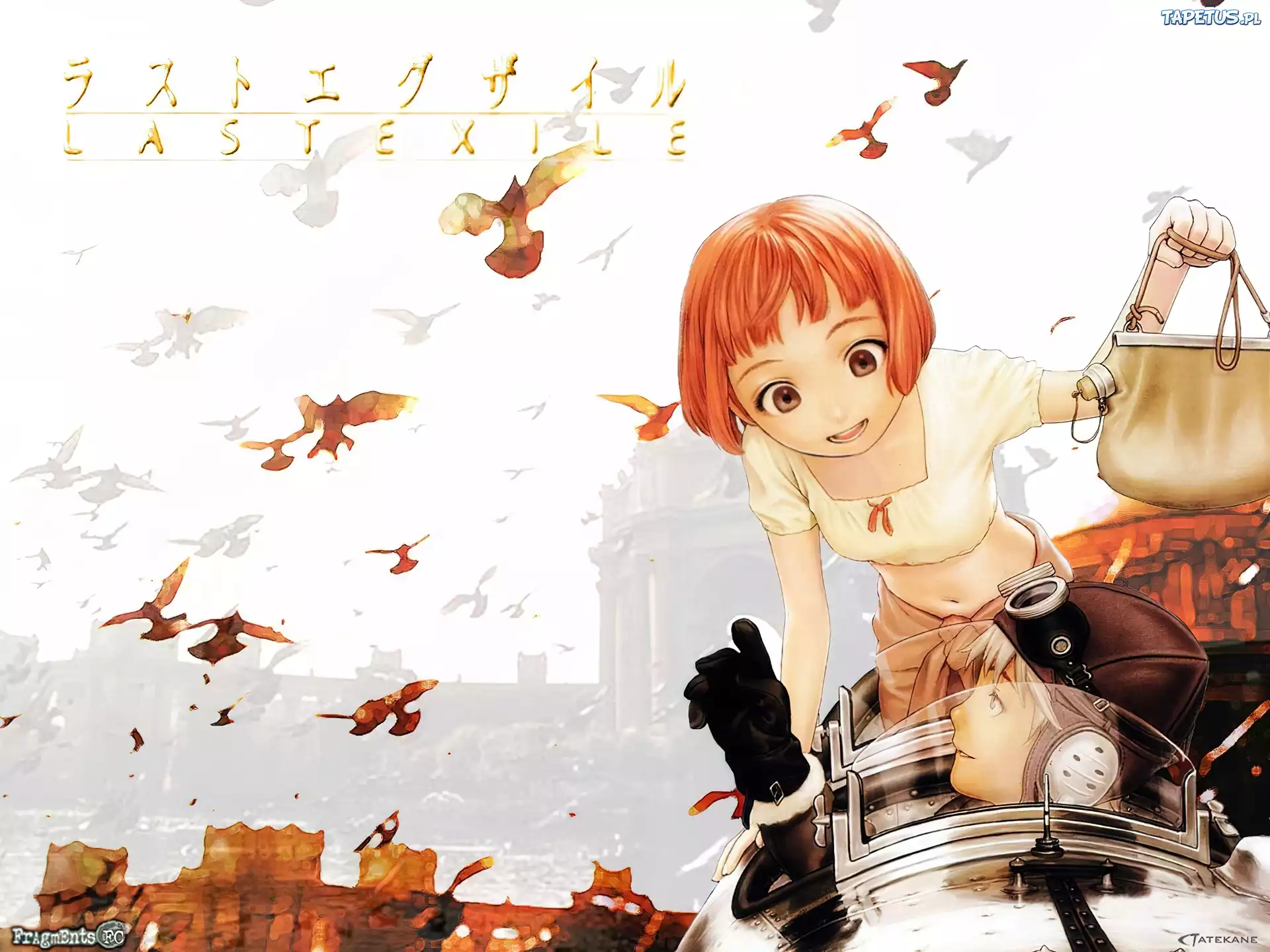 Last Exile, ptaki, samolot, ludzie