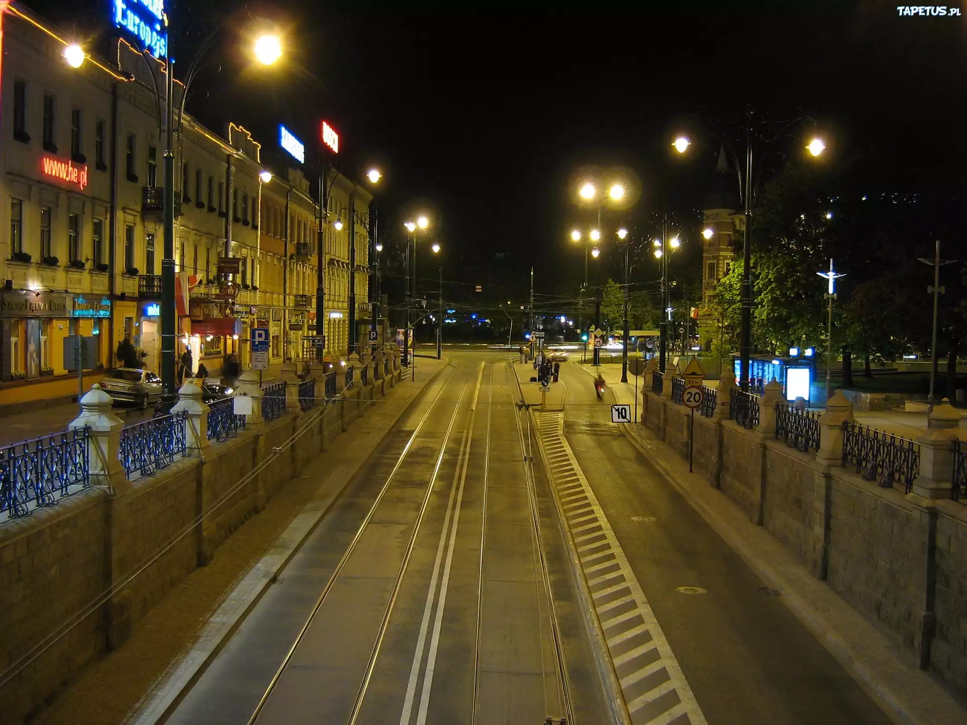 Polska, Kraków, Ulica, Noc