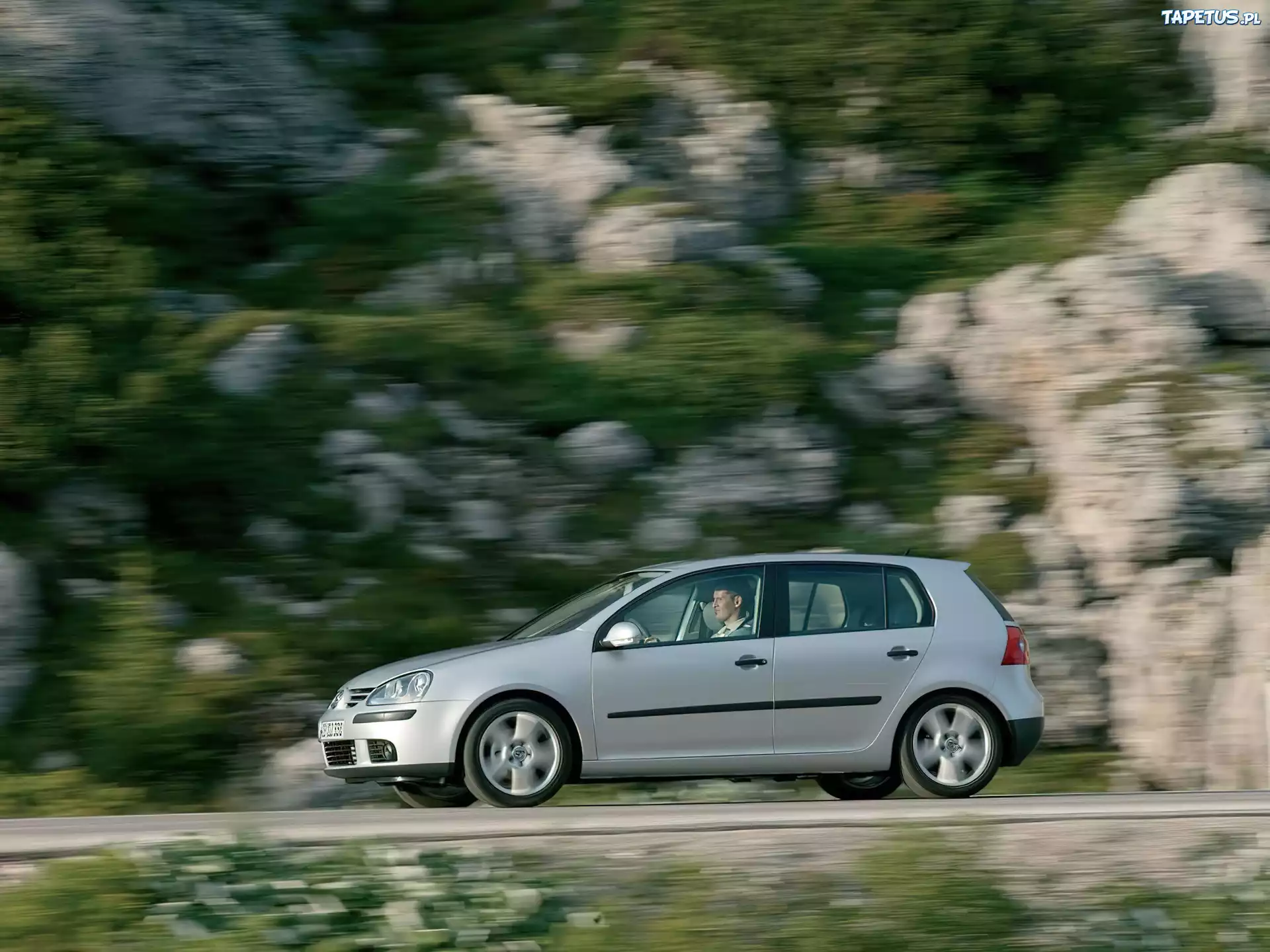Volkswagen Golf 5, Srebrny, Lewy bok