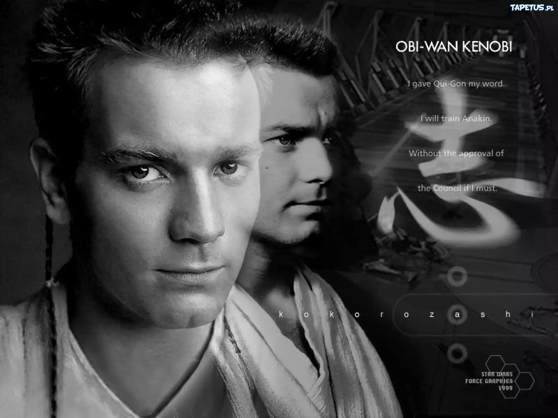znak, chiński, Star Wars, Ewan McGregor, twarz