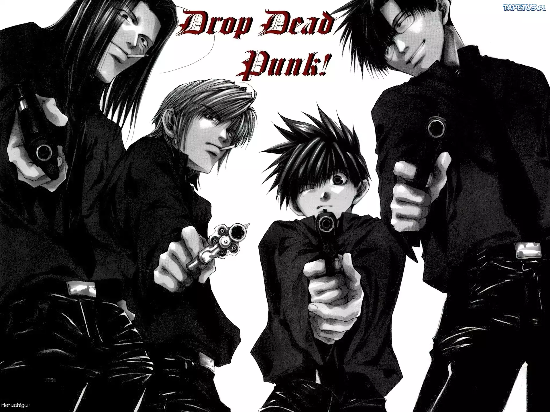 Saiyuki, pistolety, ludzie, punk