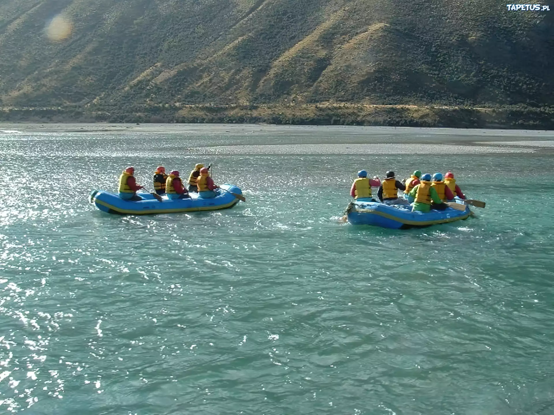 Rafting,spływ, rzeka, wiosła , pontony