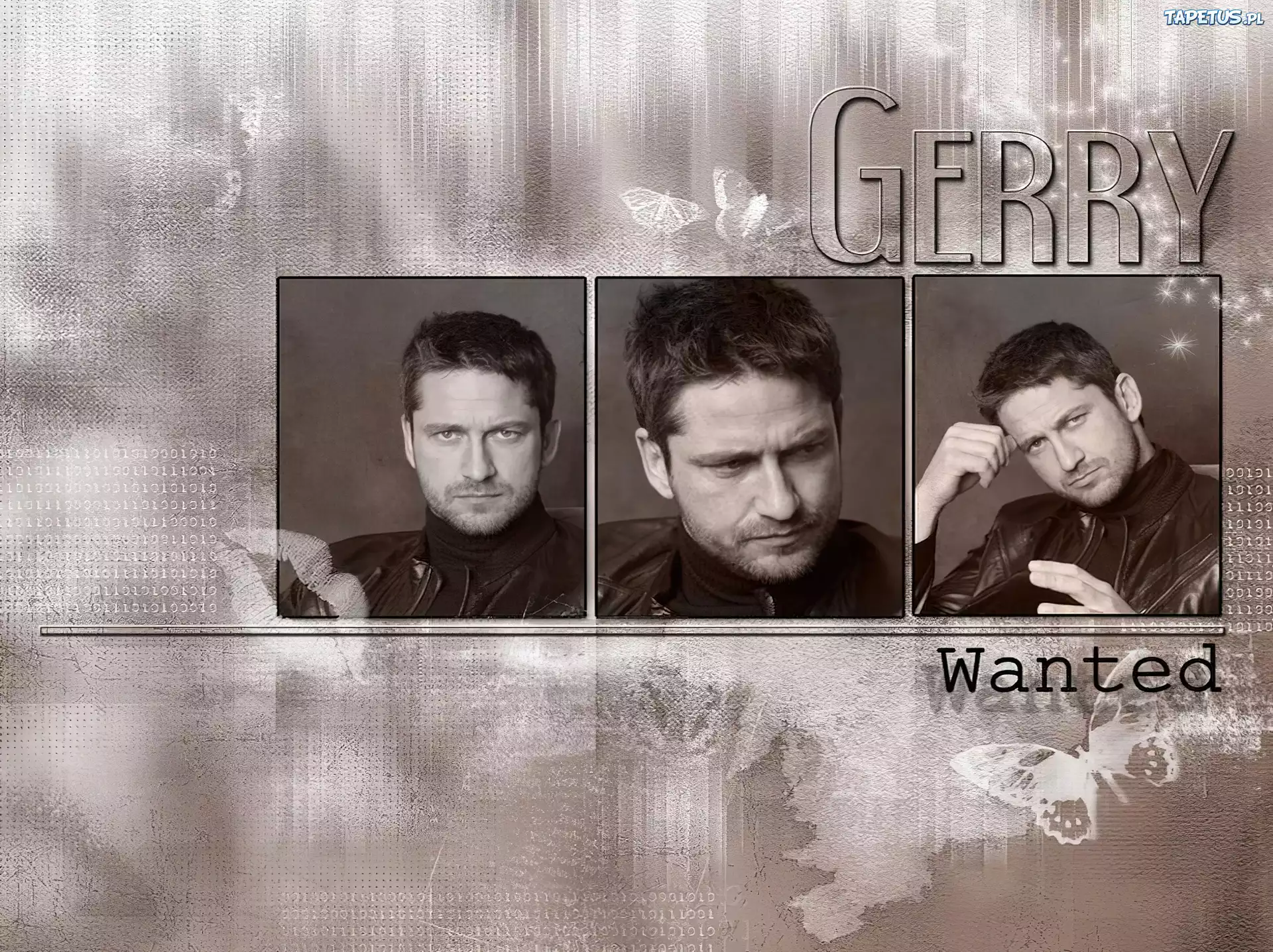 Gerard Butler,twarze, motylki