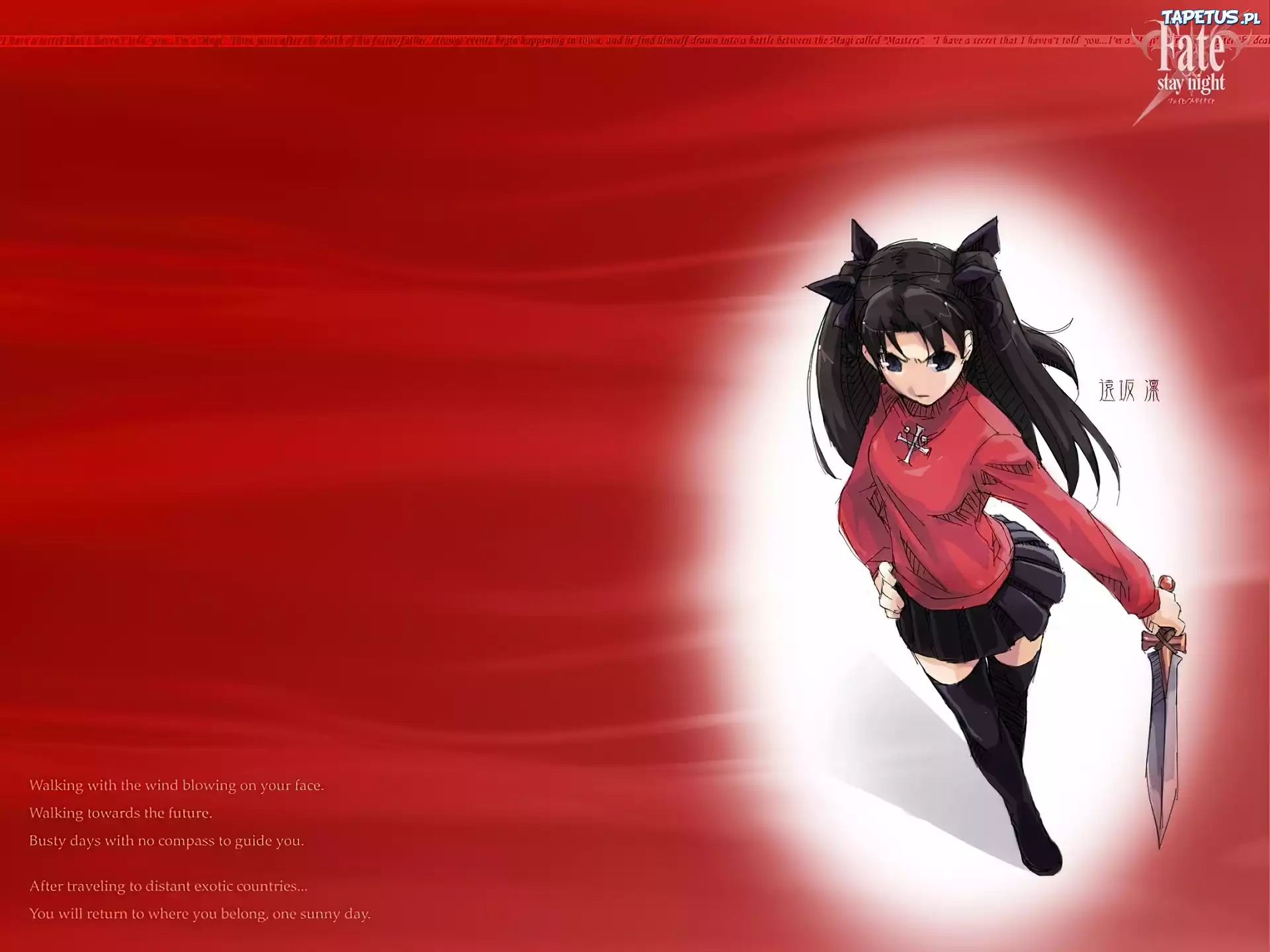 Fate Stay Night, spódniczka, dziewczyna, sztylet