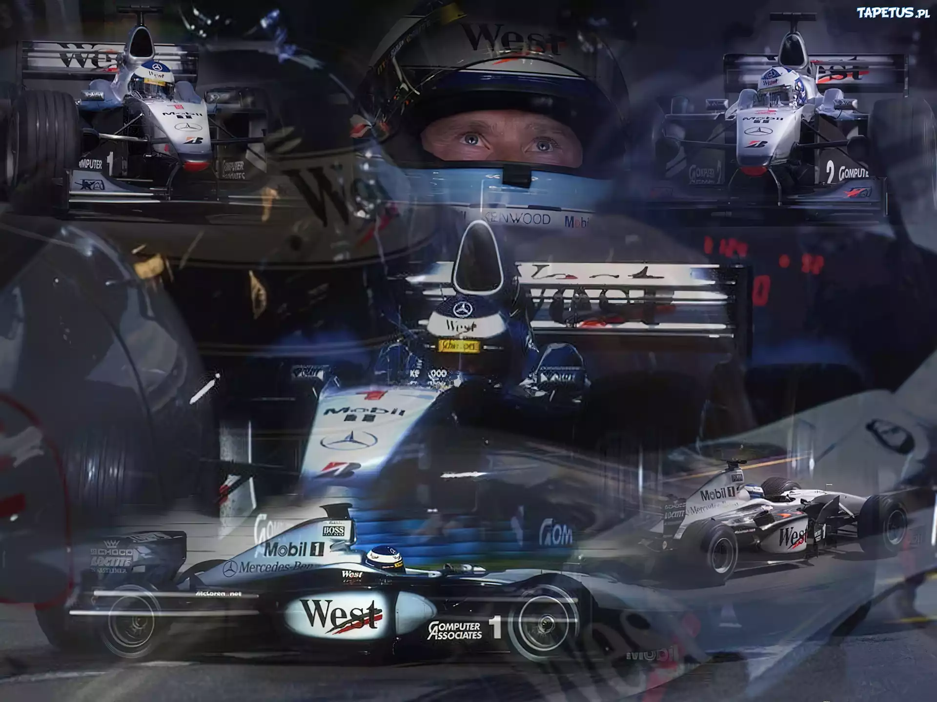Formuła 1,bolid,opony,West, kask , koła, spojler