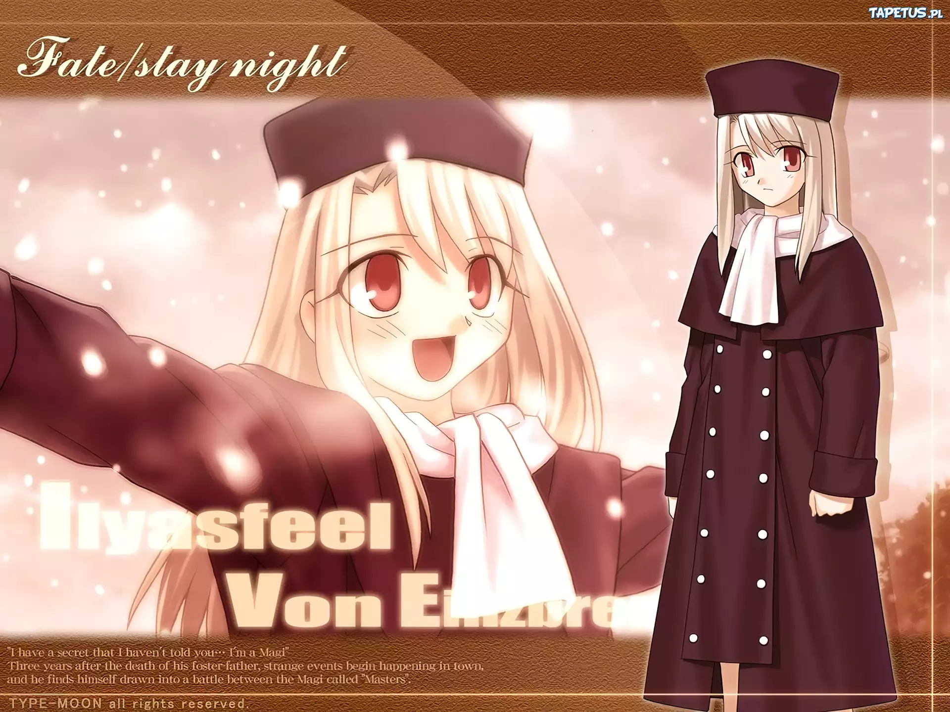 Fate Stay Night, dziewczyna, napisy, czapka