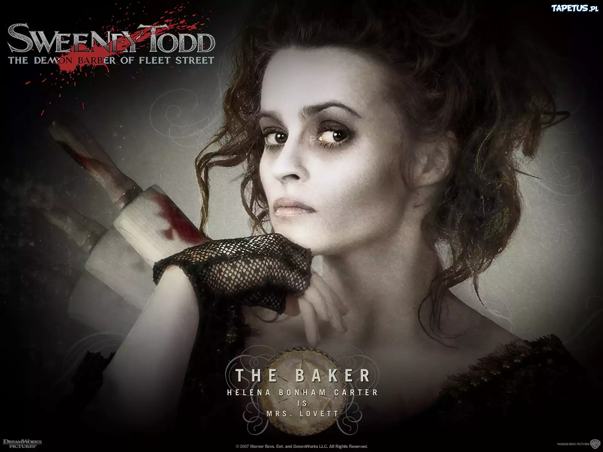 Sweeney Todd, Helena Bonham Carter, wałek, krew, rękawica