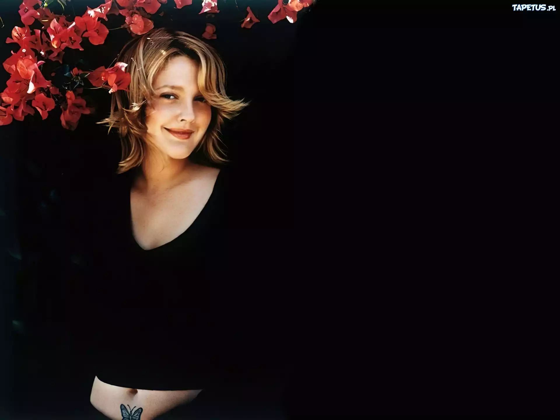 Drew Barrymore, tatuaż, motylek