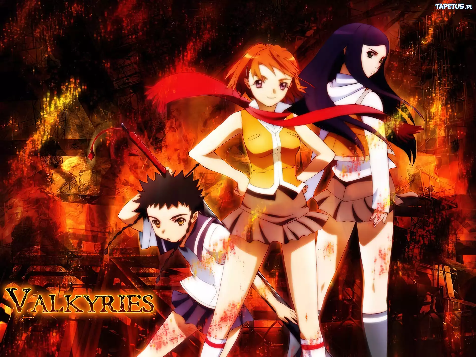 Mai Hime, valkyries, ludzie, krew