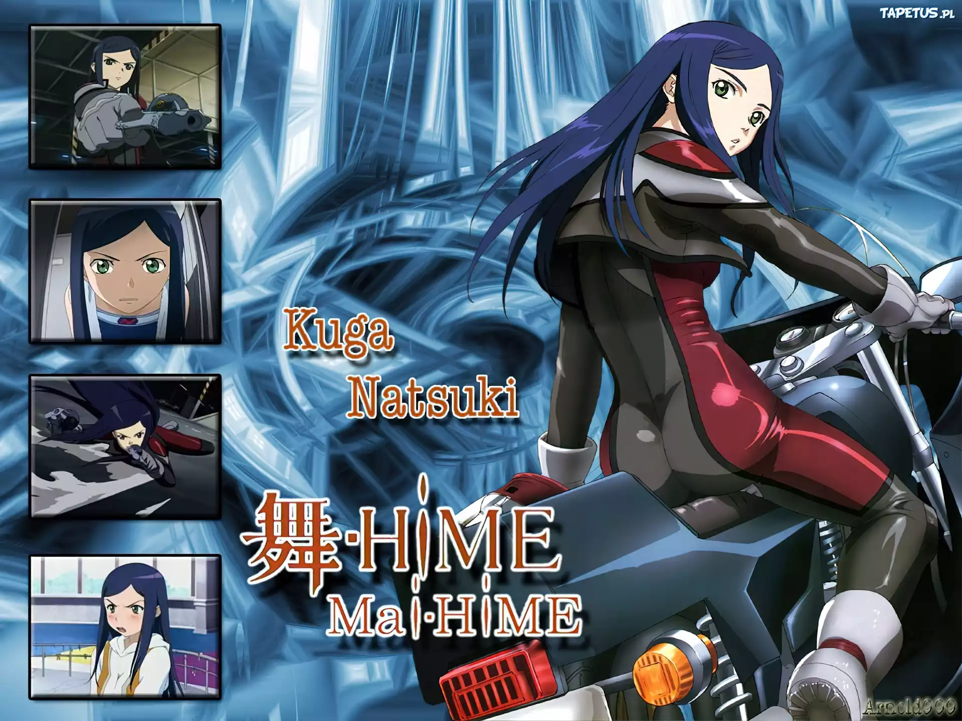 Mai Hime, motocykl, kobieta, ludzie, napis