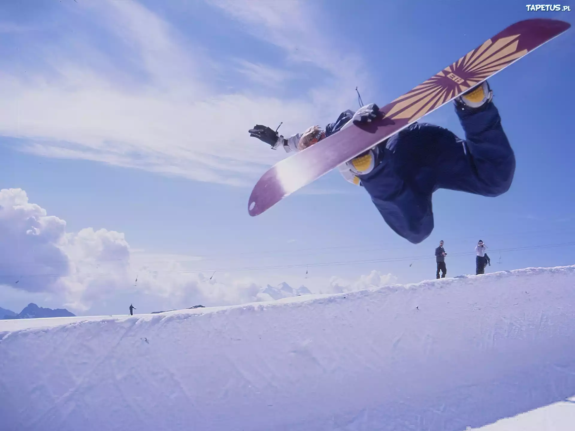 Snowbording,deska, snowboardzista , śnieg