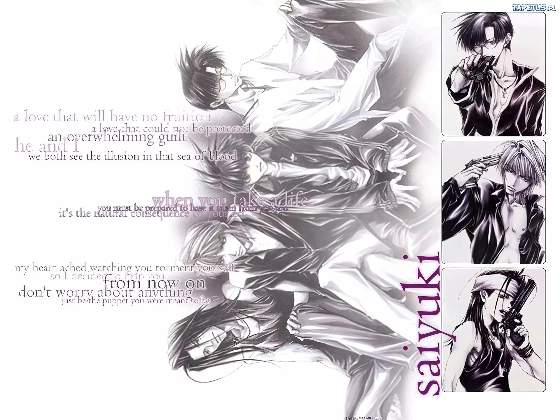 Saiyuki, pistolety, ludzie, zdjęcia