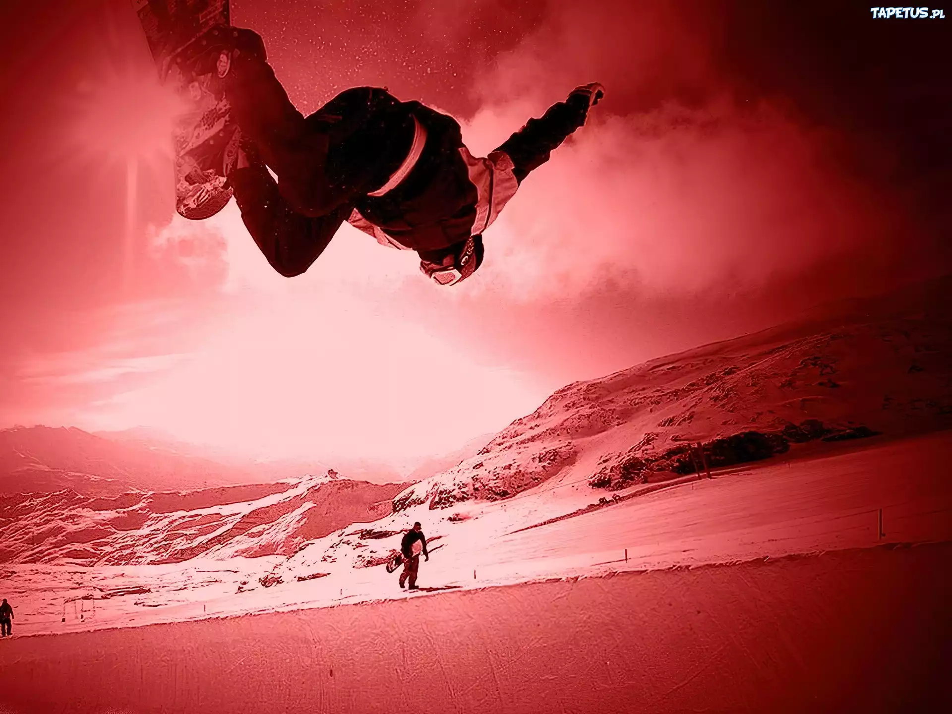 Snowbording,deska, snowboardzista , śnieg