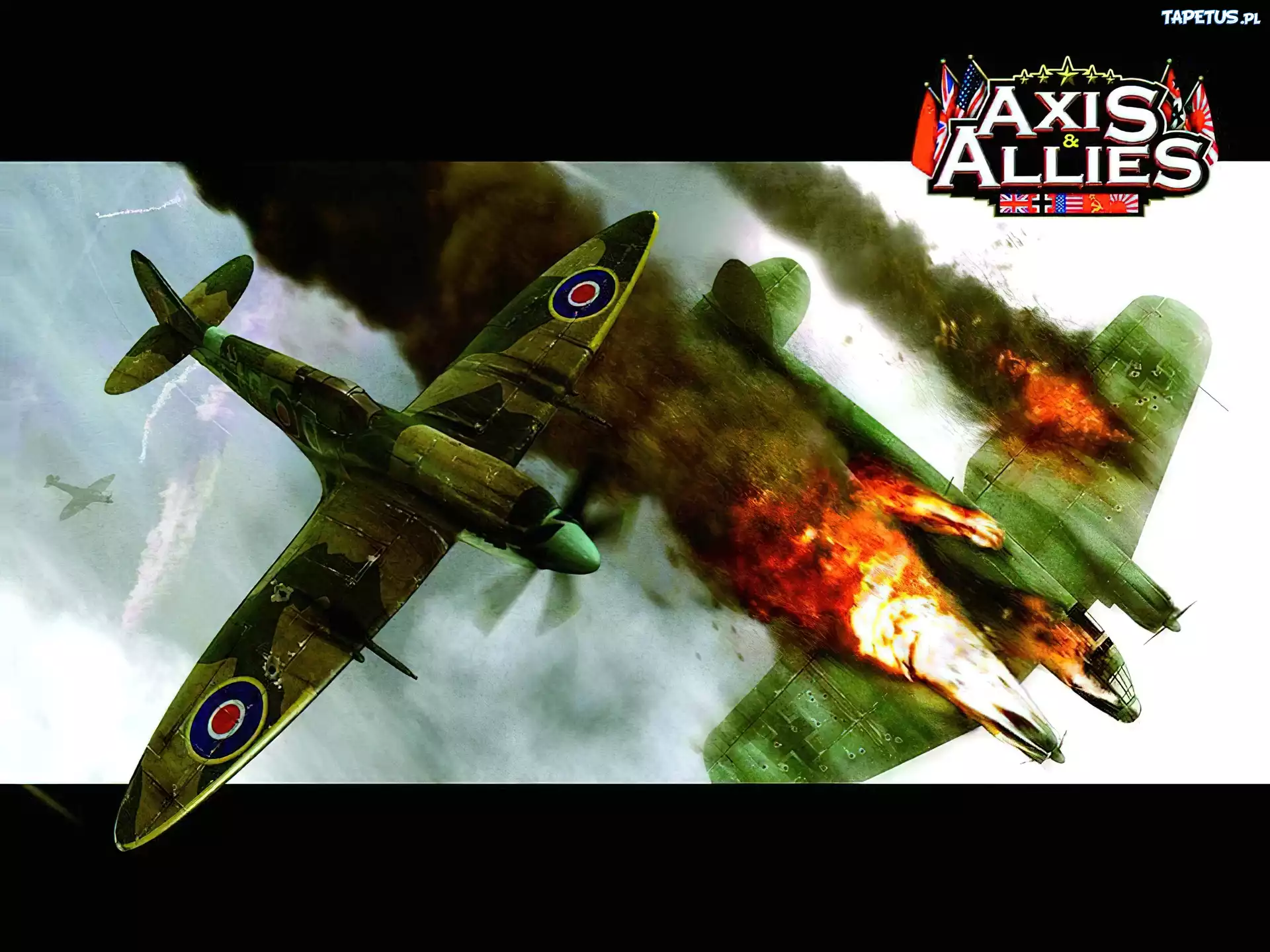 Axis And Allies, samolot, dym