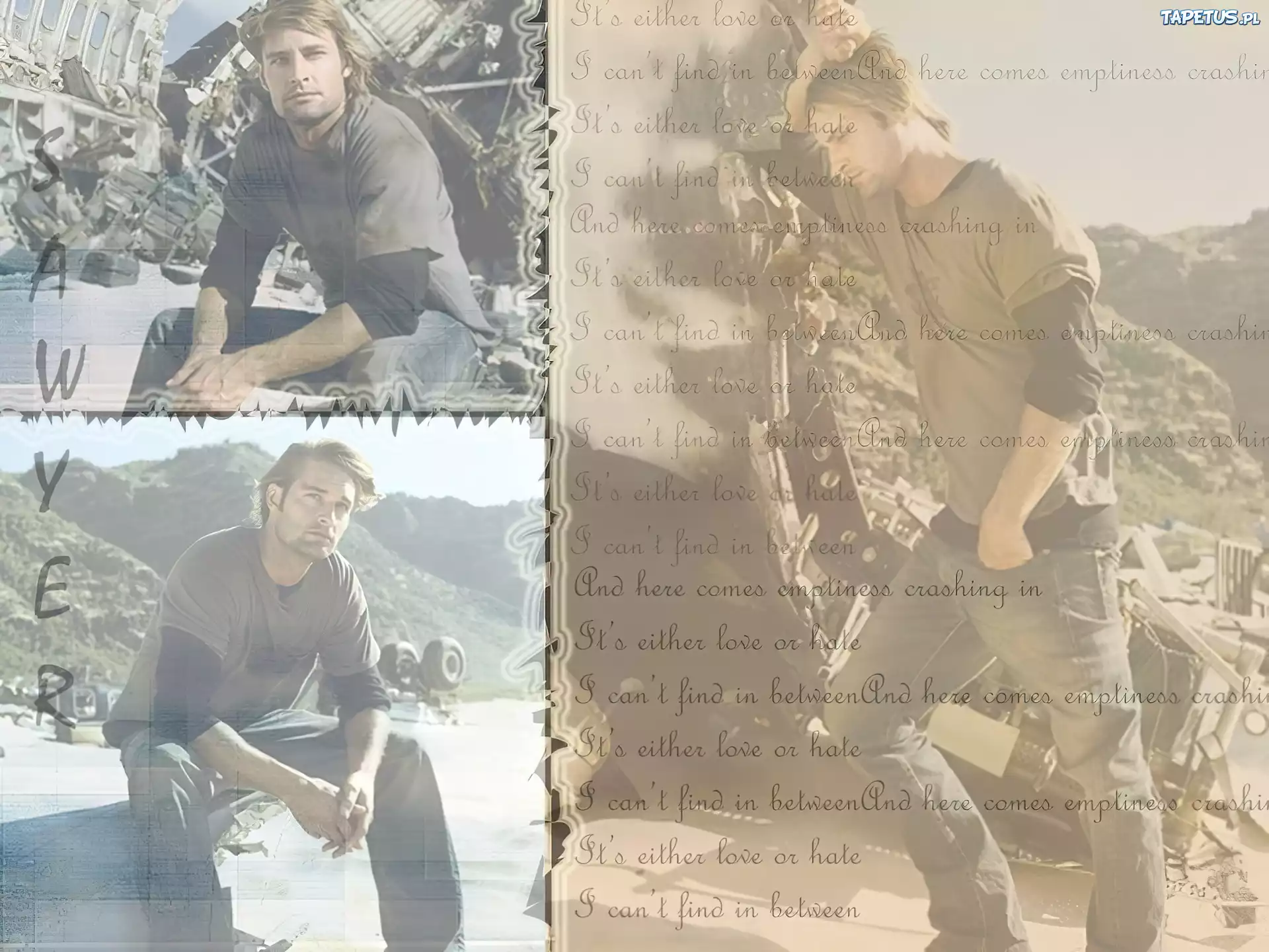 Filmy Lost, Josh Holloway, rozbity, samolot, napisy
