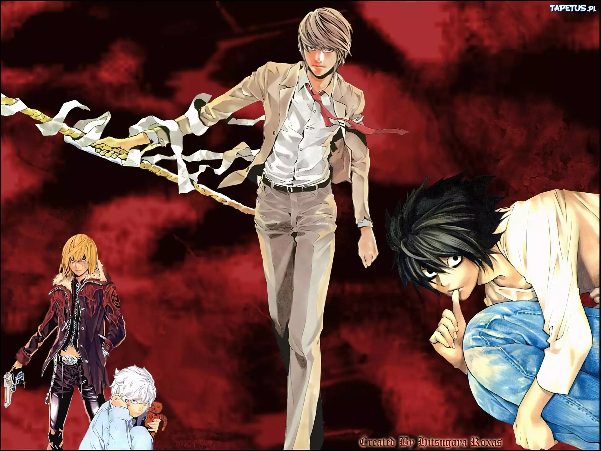 Death Note, ludzie, kij, marynarka