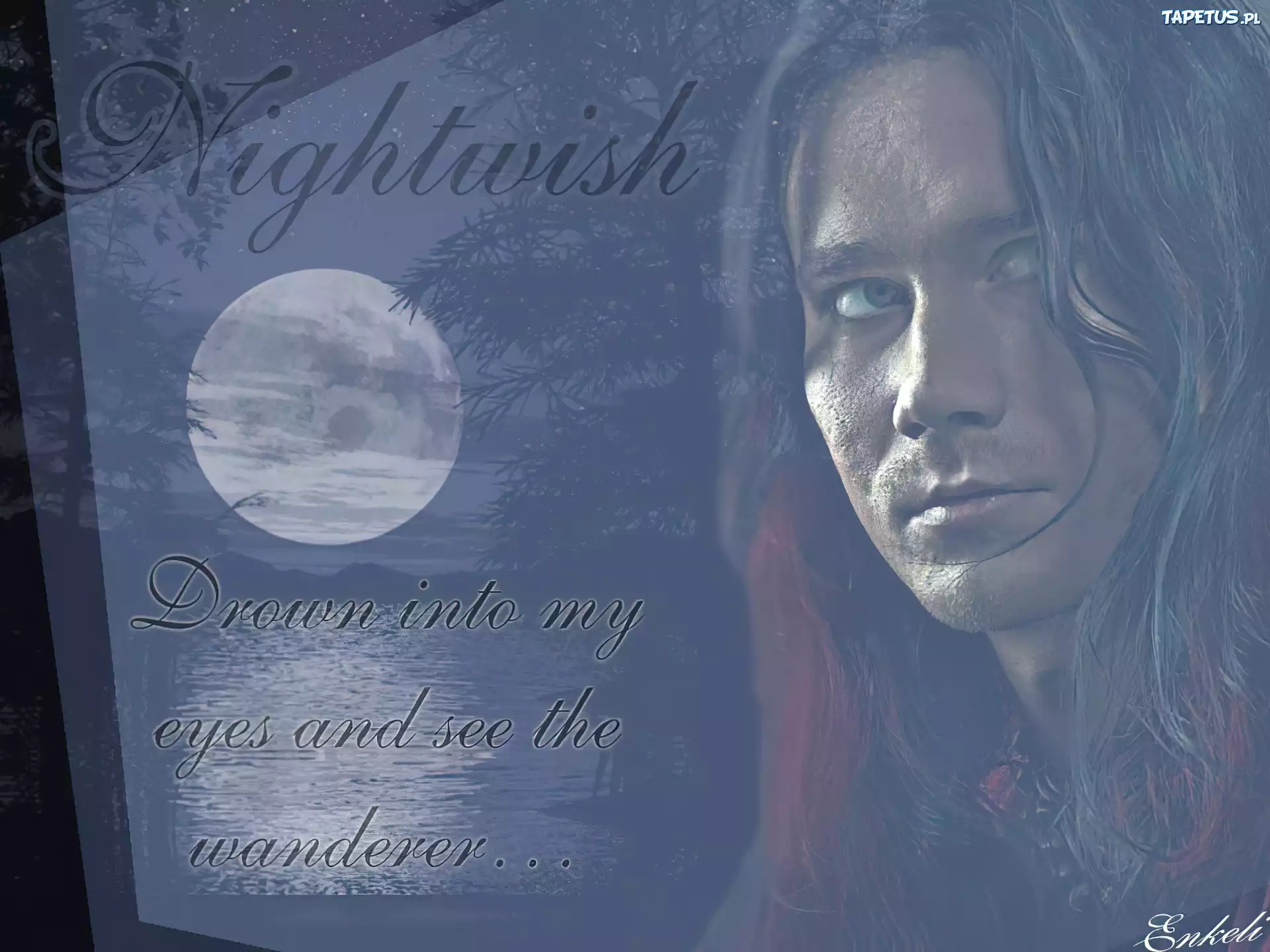 Nightwish,twarz,księżyc