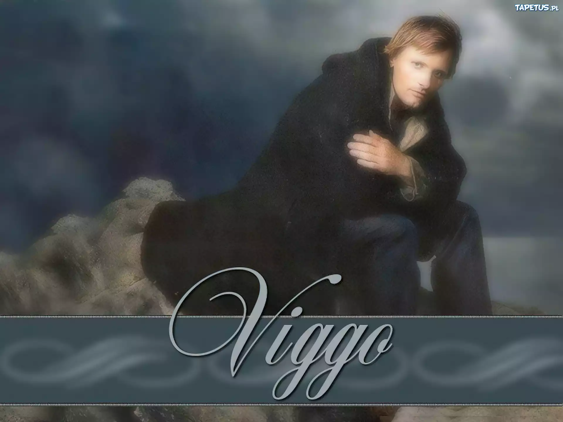 Viggo Mortensen, czarna kurtka