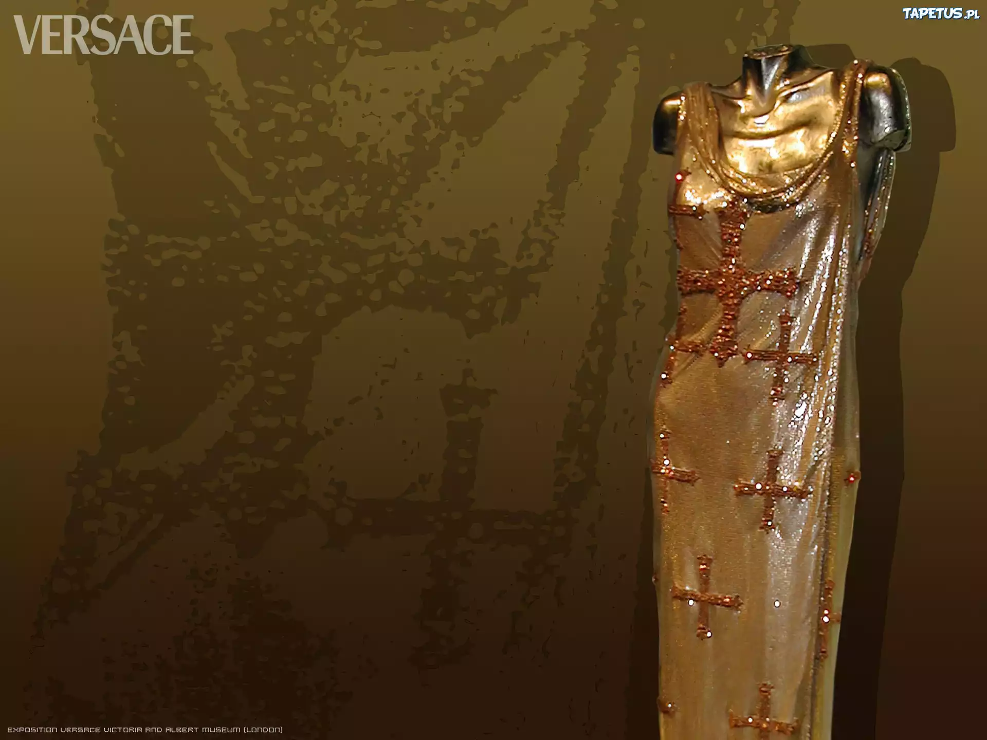 Versace, suknia, manekin, moda, wieczorowa