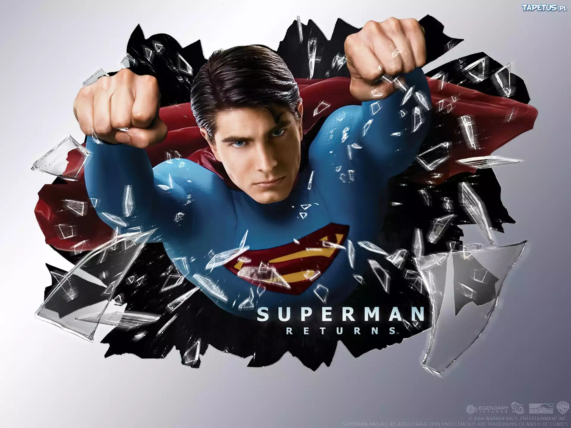 Superman Returns, Brandon Routh, szkło, pięści