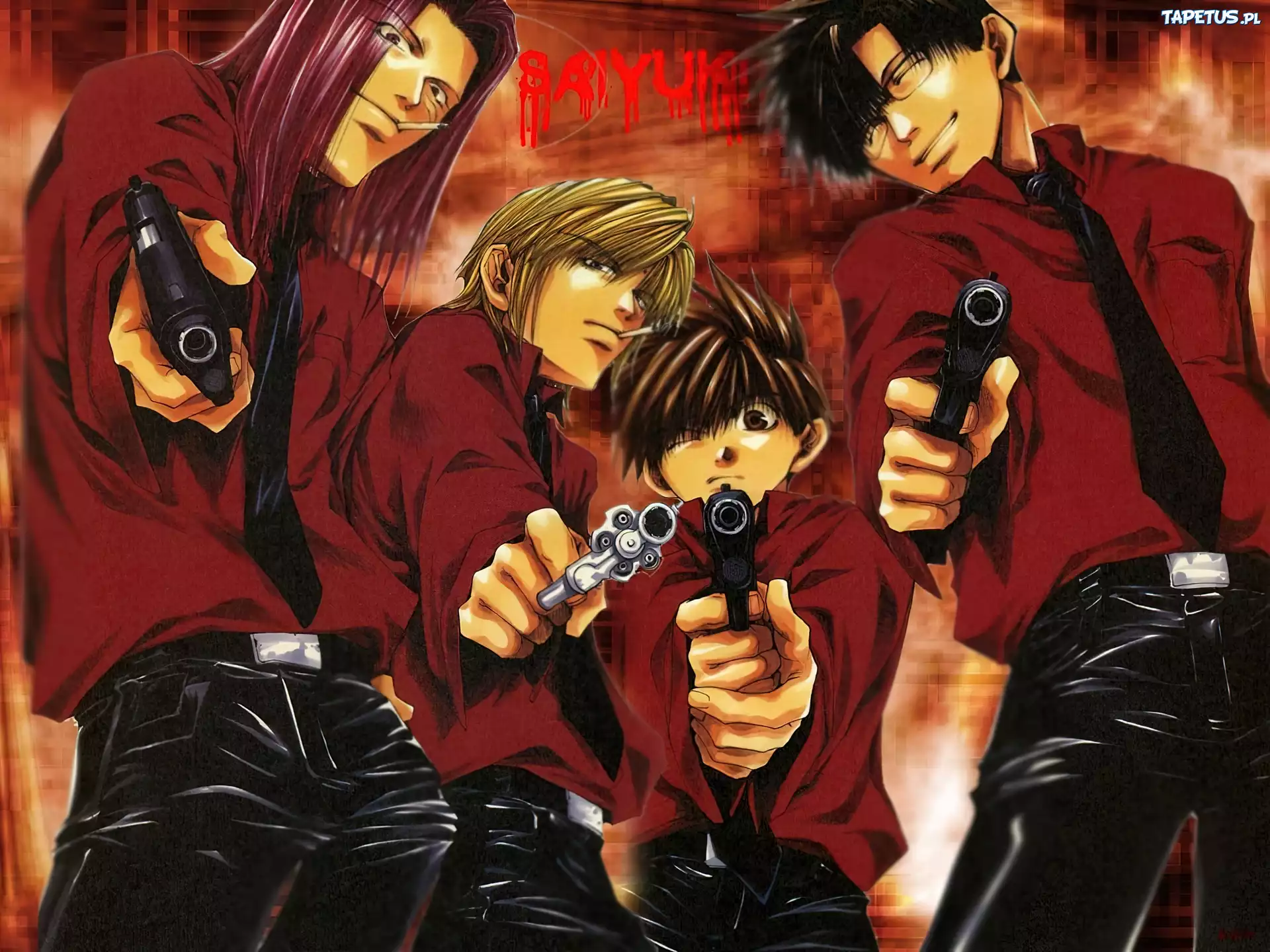 Saiyuki, pistolety, kolesie