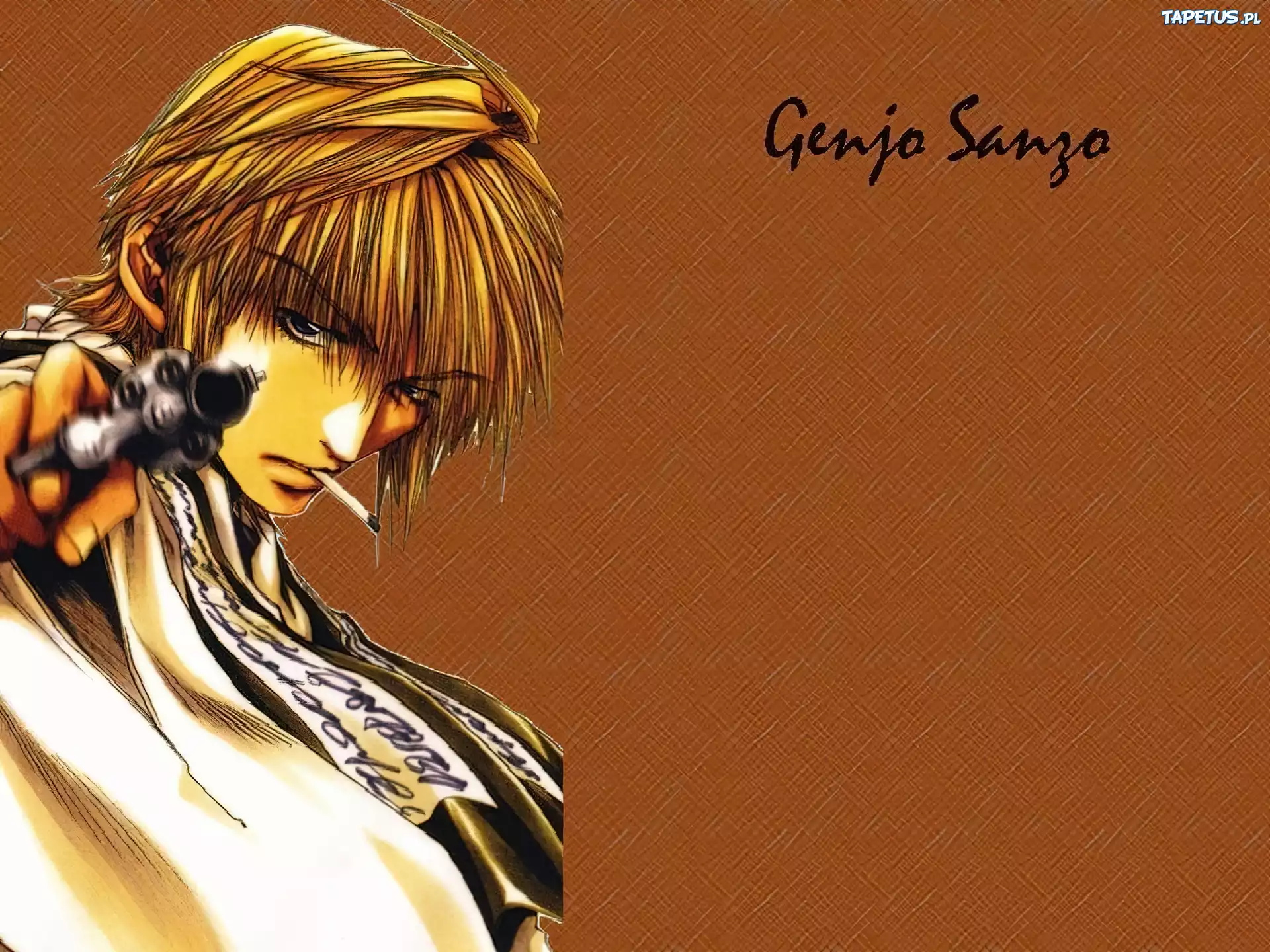 Saiyuki, postać, papieros, pistolet