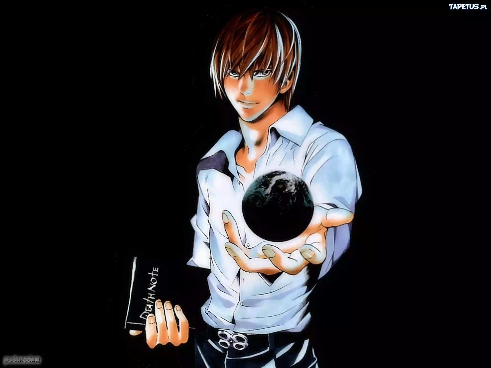 Death Note, koszula, kula, książka, chłopak