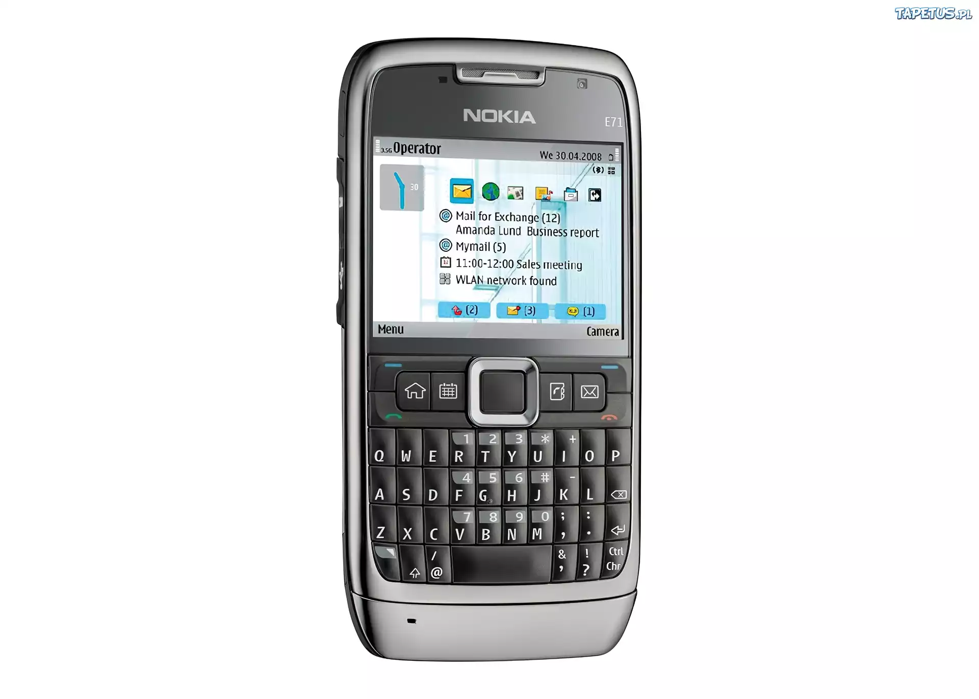 Nokia E71, Srebrny, QWERTY