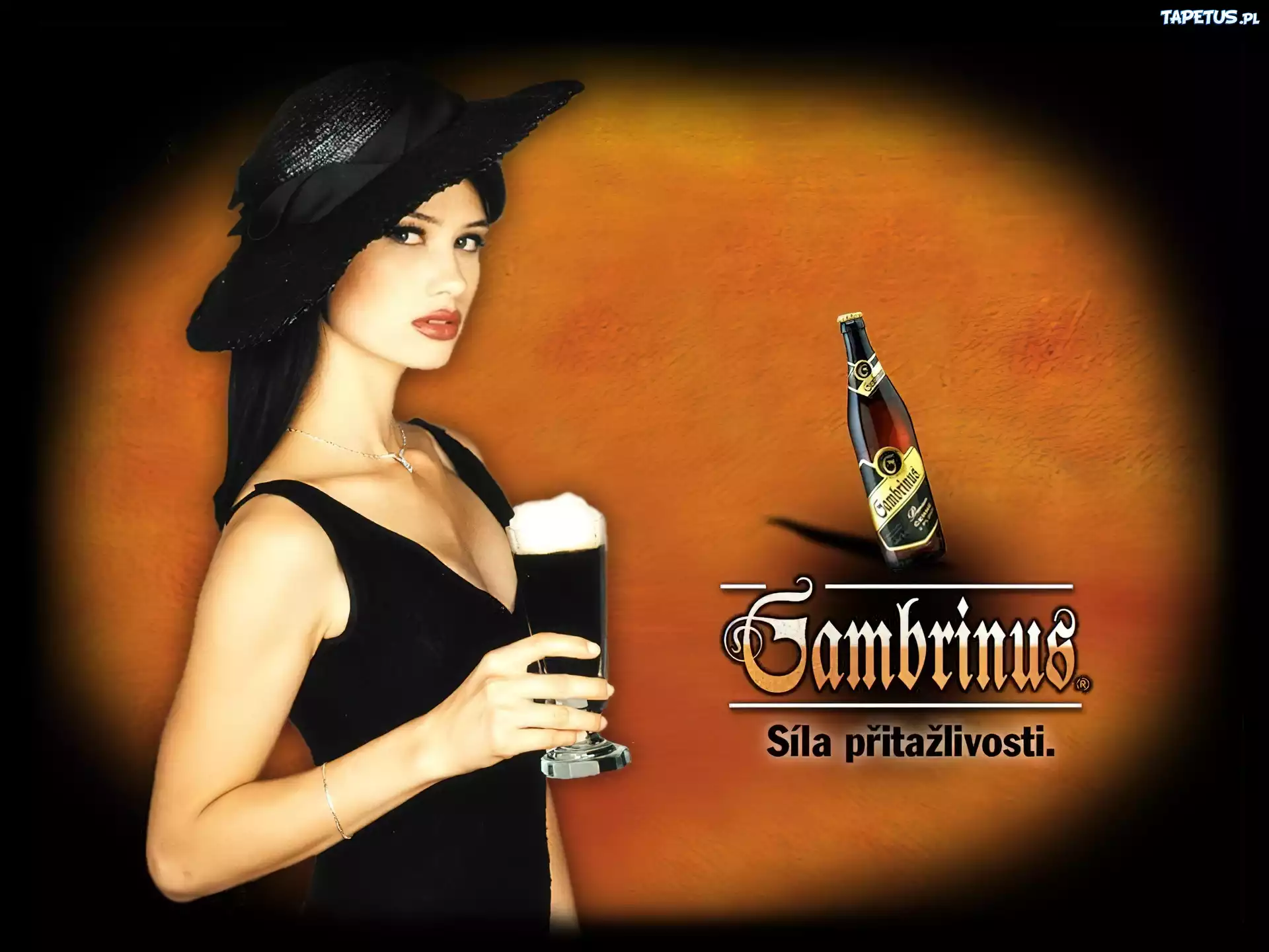 Piwo Gambrinus, Piekna Dama, czarna Sukienka