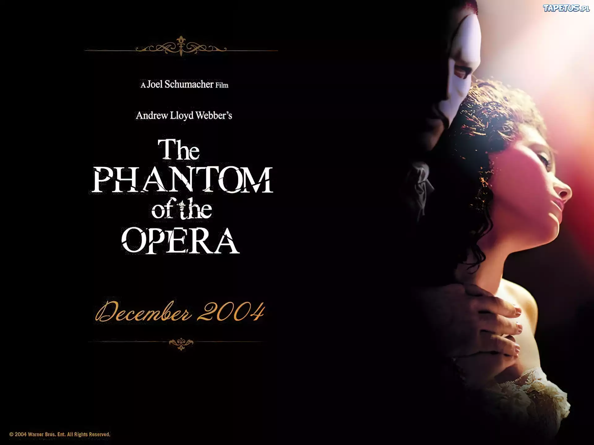 Phantom Of The Opera, Emmy Rossum, Gerard Butler, ciemno, napisy
