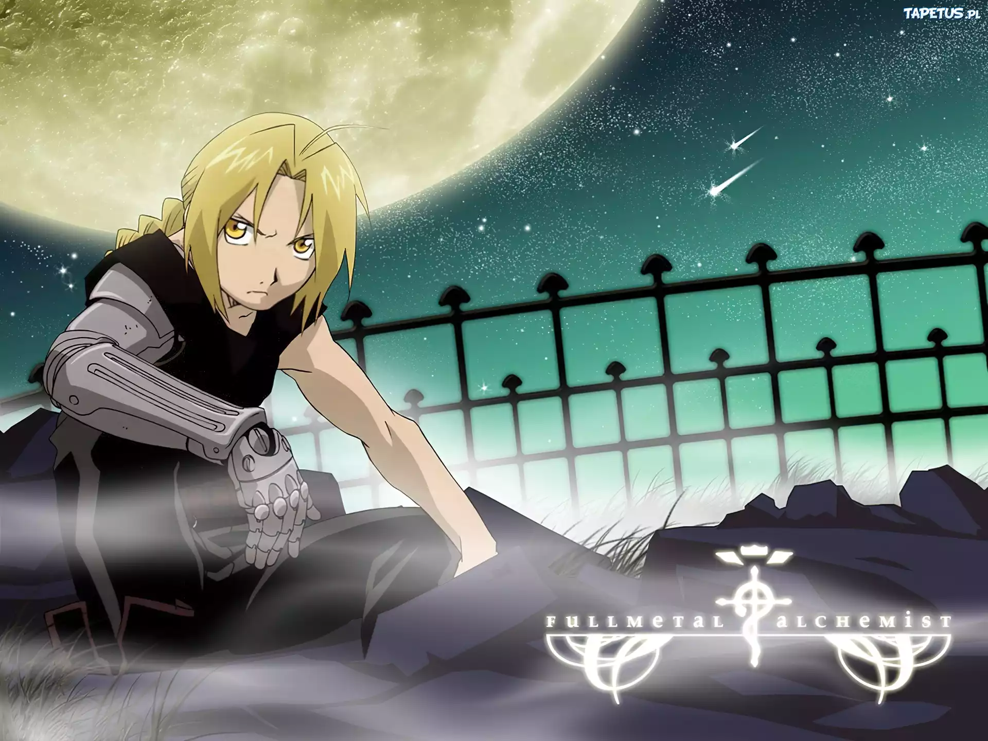 Full Metal Alchemist, księżyc, postać, ręka