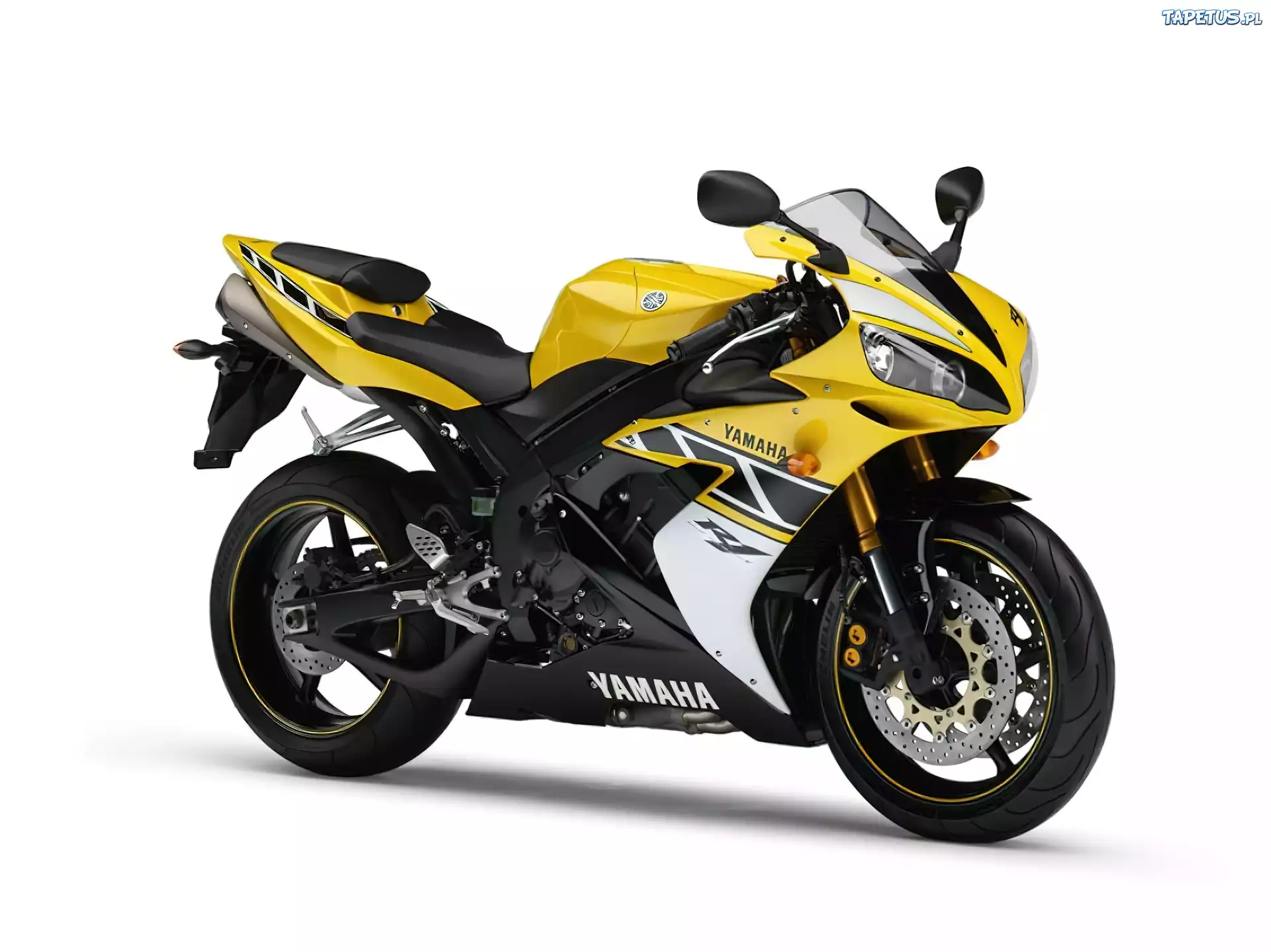 Motory Yamaha, Sportowe, Ścigacze,kierownica,lusterka,tłumik , siedzenie ,światła ,koła,opony ,żółty