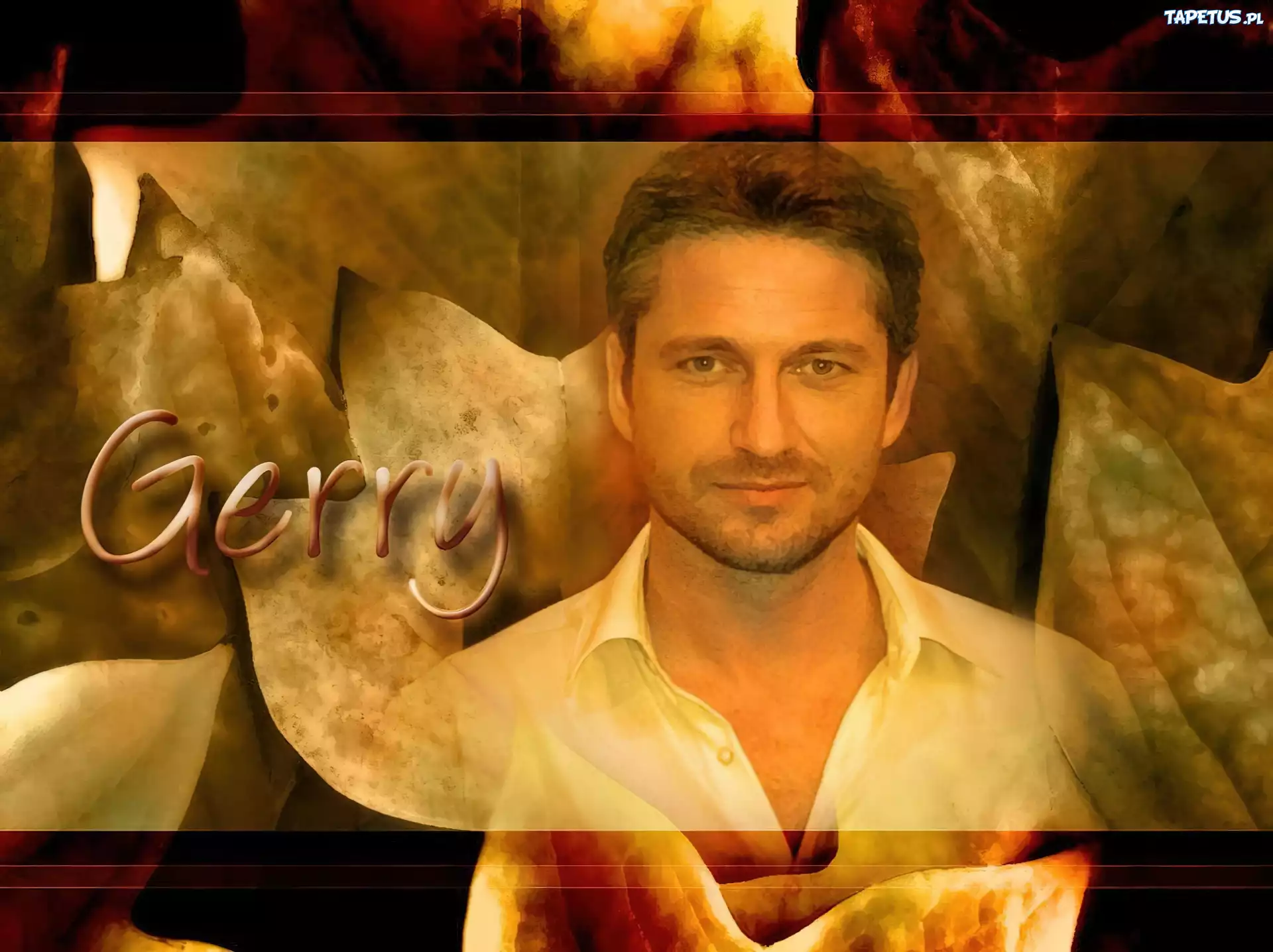Gerard Butler,biała koszula