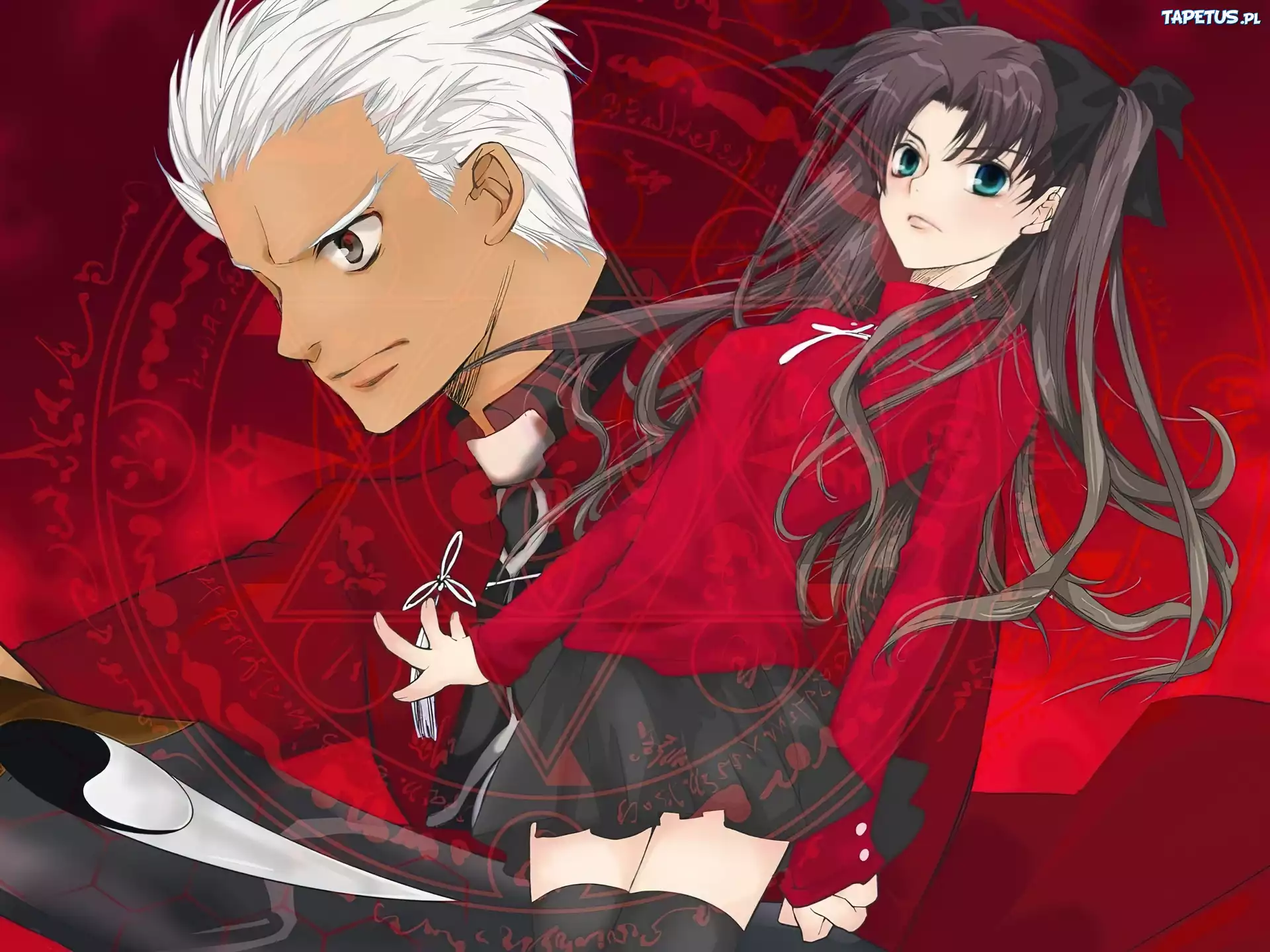 Fate Stay Night, ludzie, twarz, facet, kobieta