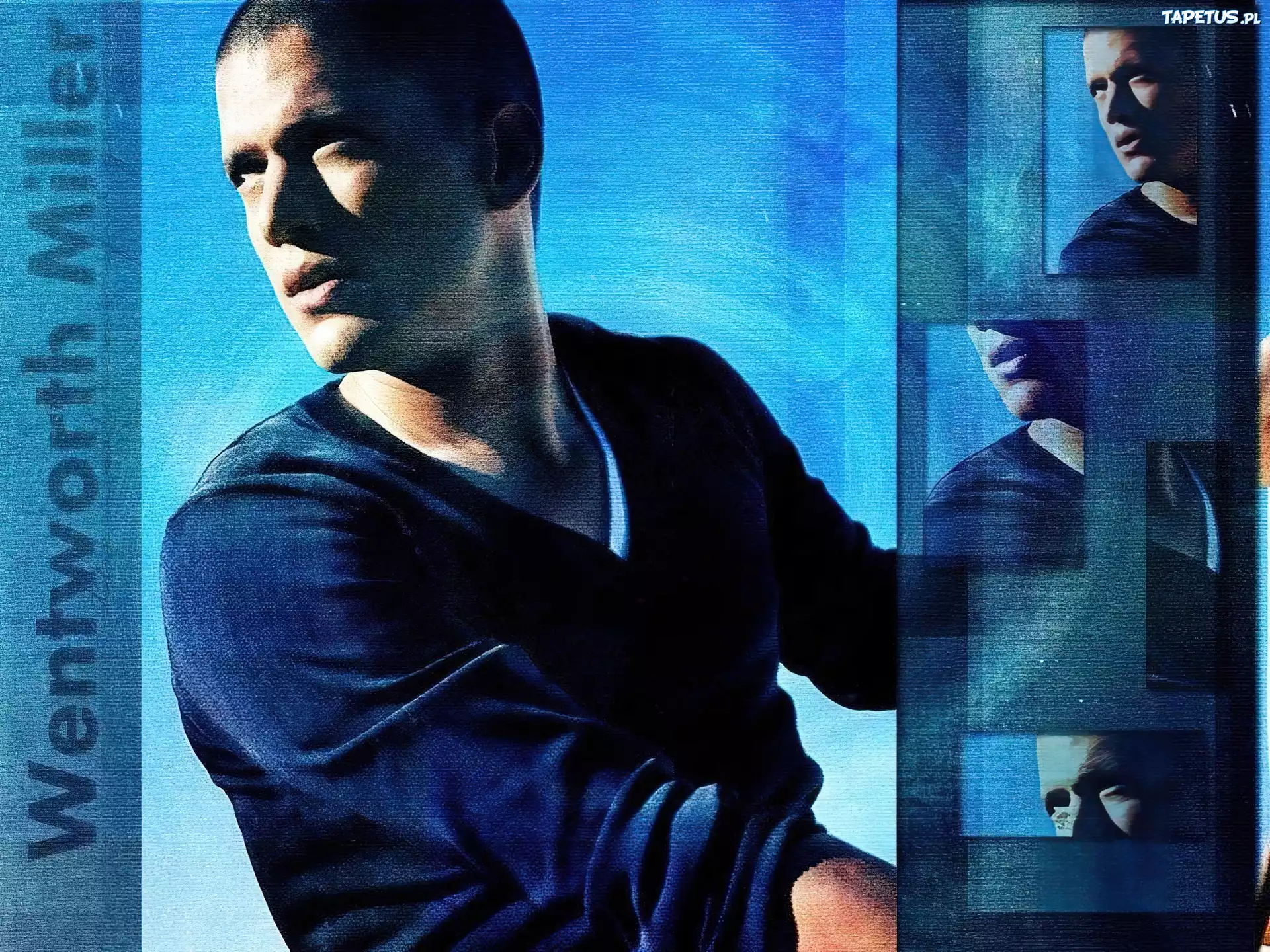 Prison Break, Skazany na śmierć, Wentworth Miller, niebieskie, tło