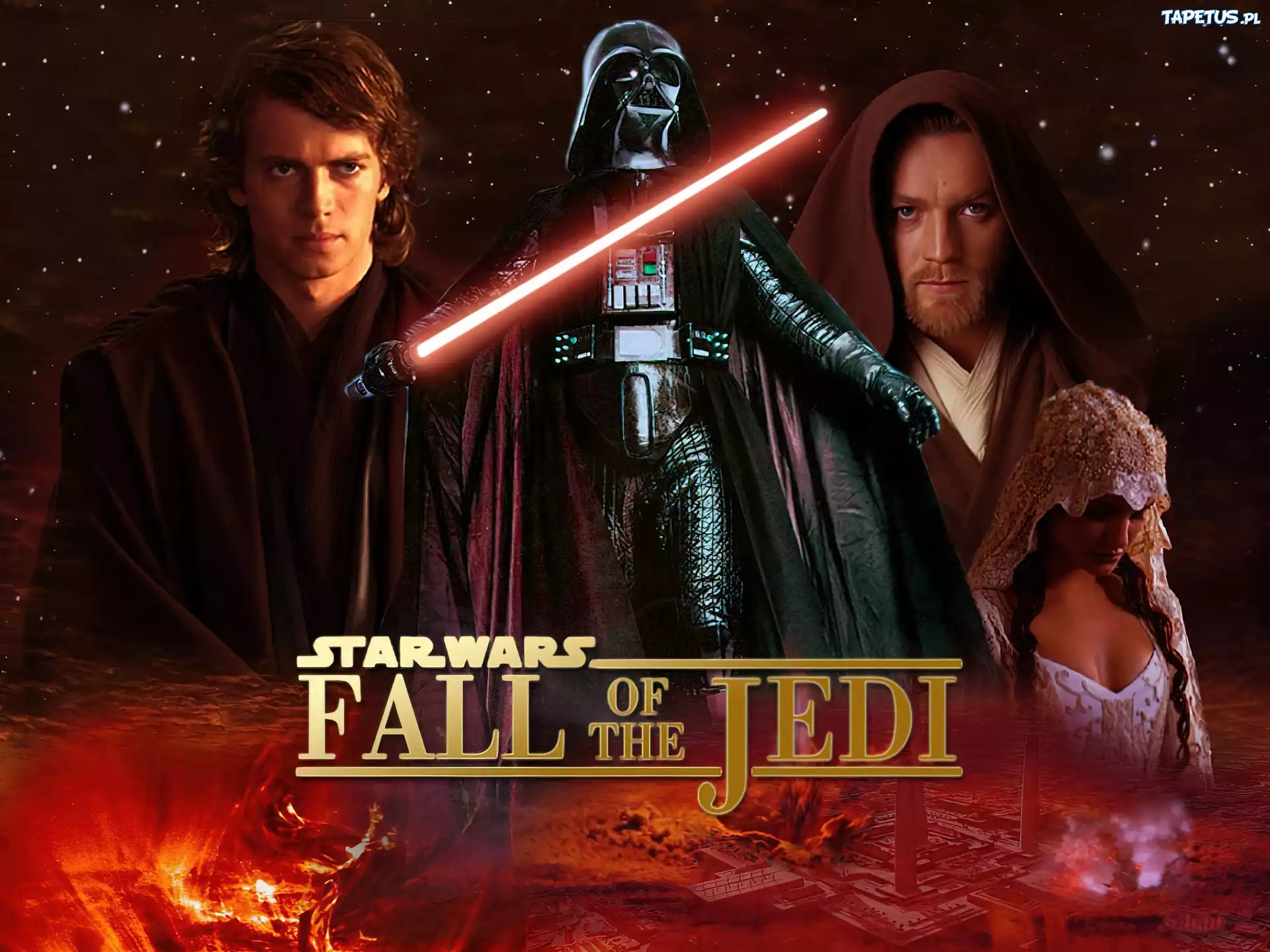 Star Wars, postacie, wybuch, napis
