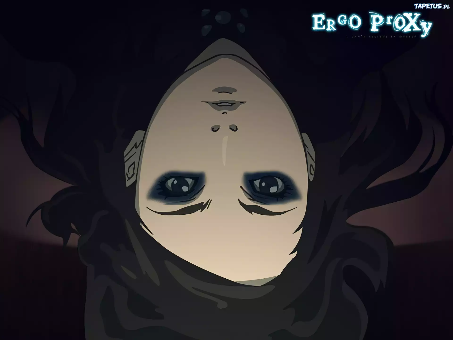 Ergo Proxy, twarz, makijaż, napisy, turban
