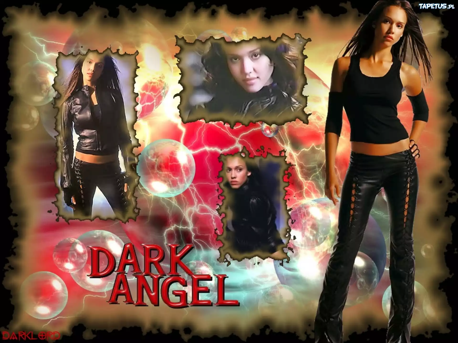 Dark Angel, Czarne, Wiązane, Spodnie