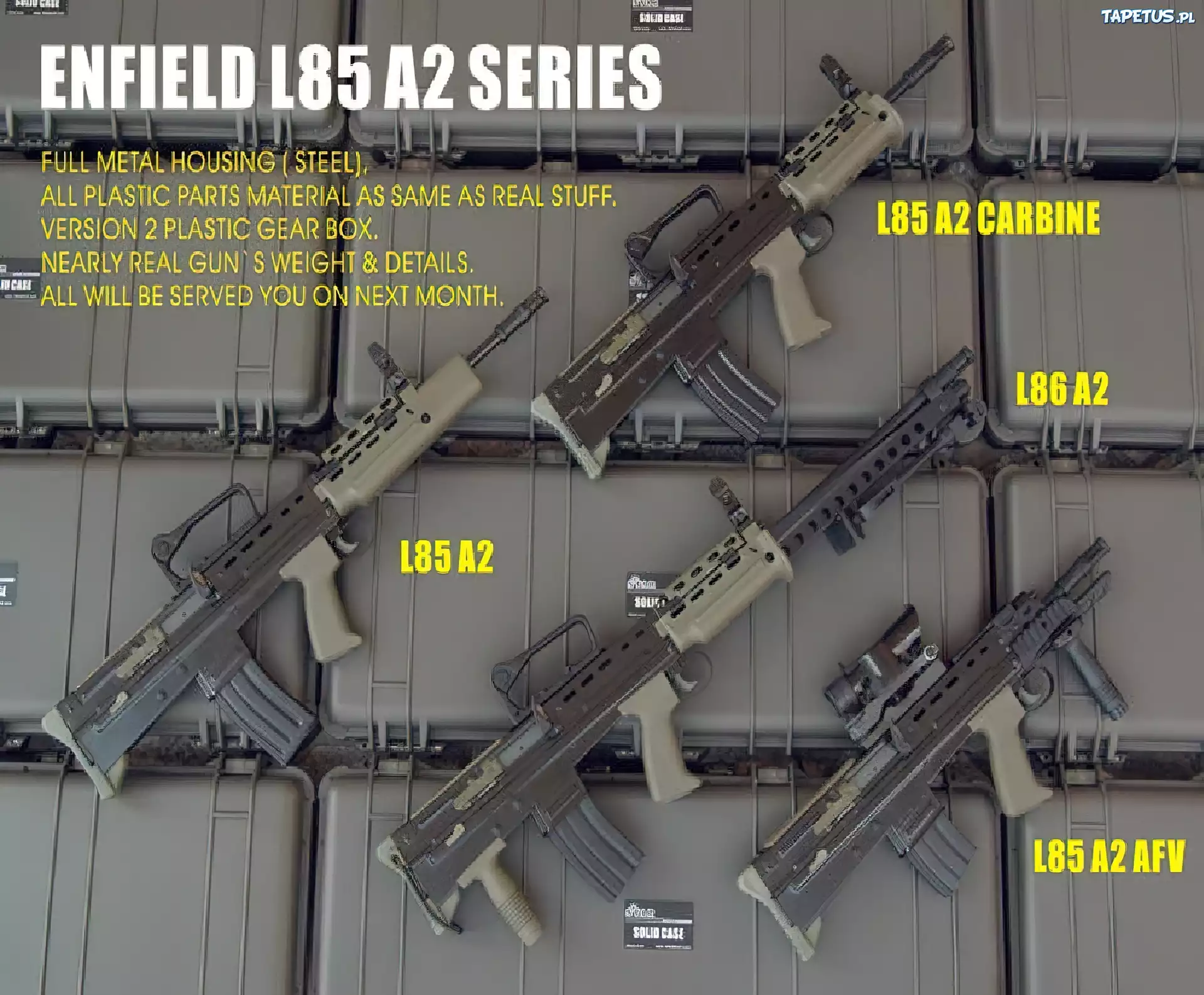 Broń, L85 A2, L85 A2 CARBINE, L85 A2 AFV, L86 A2