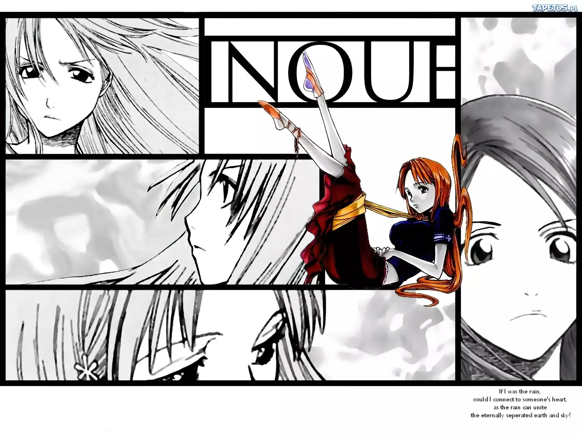 Bleach, dziewczyna, twarze, napis