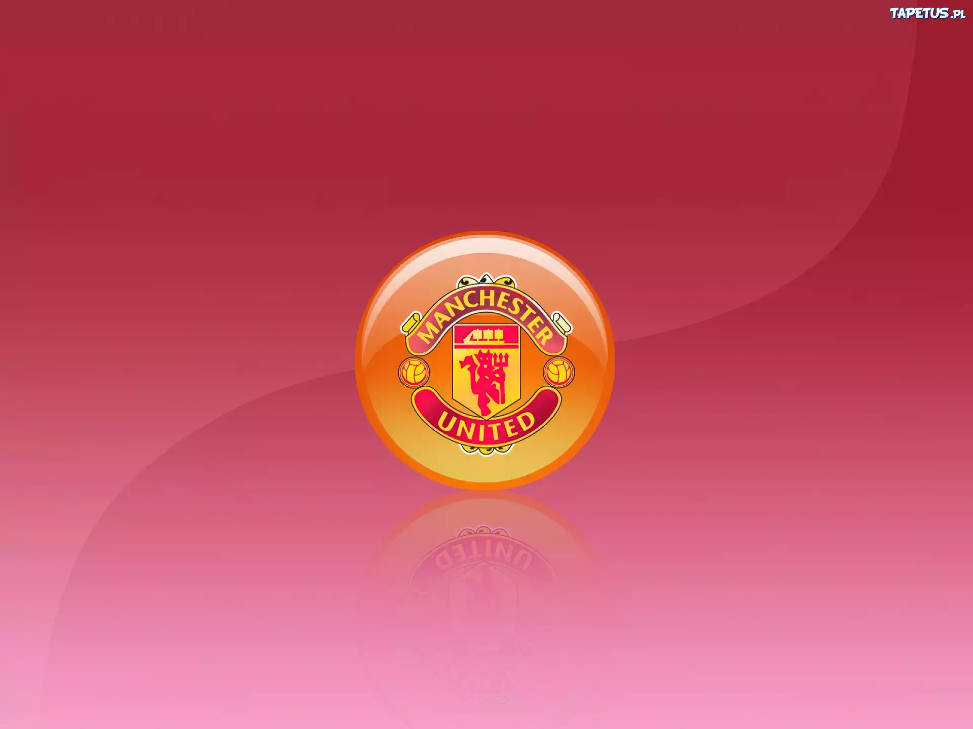 Manchester United, Logo, Czerwony, Różowy