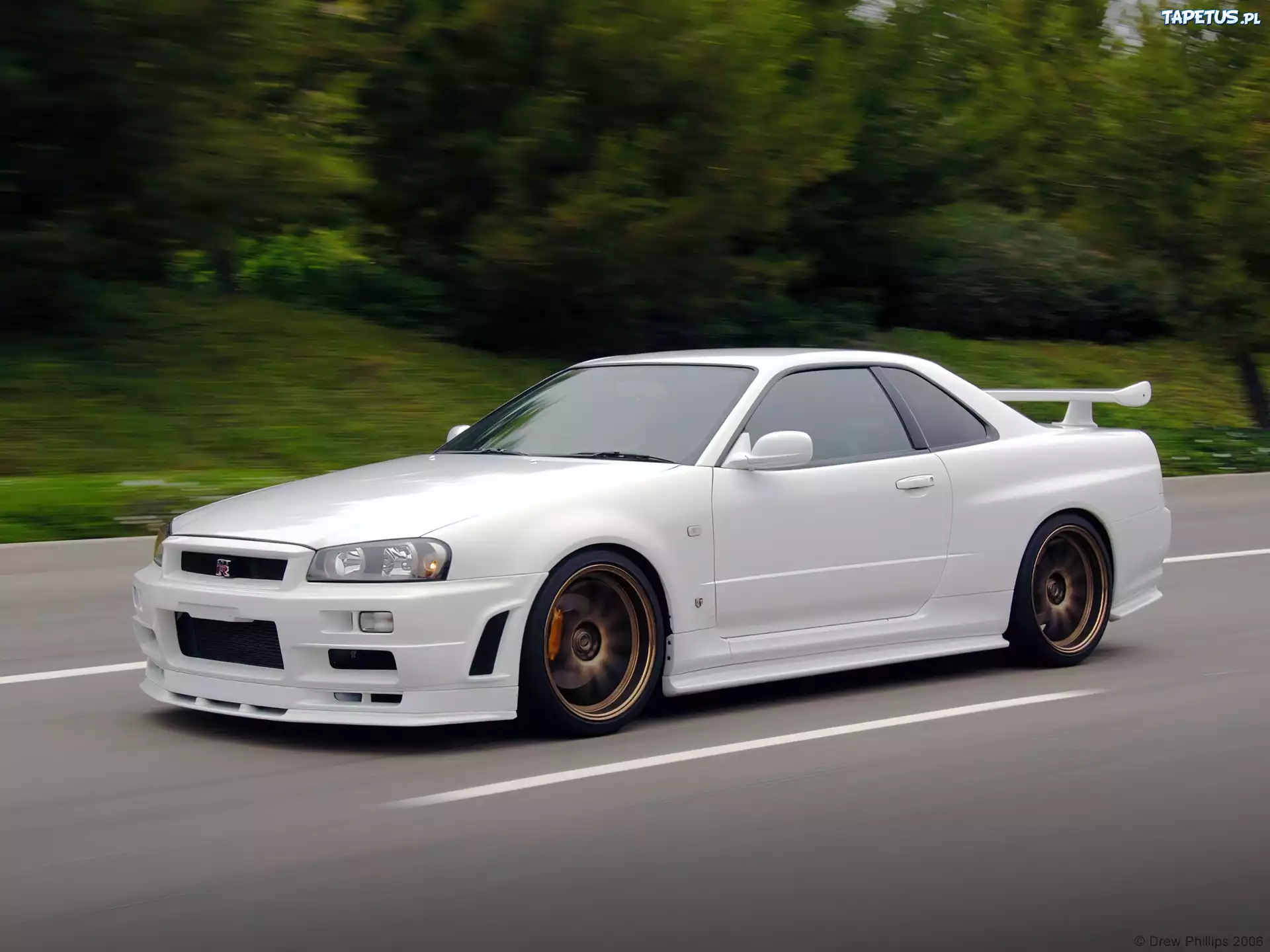 Biały, Nissan, R34